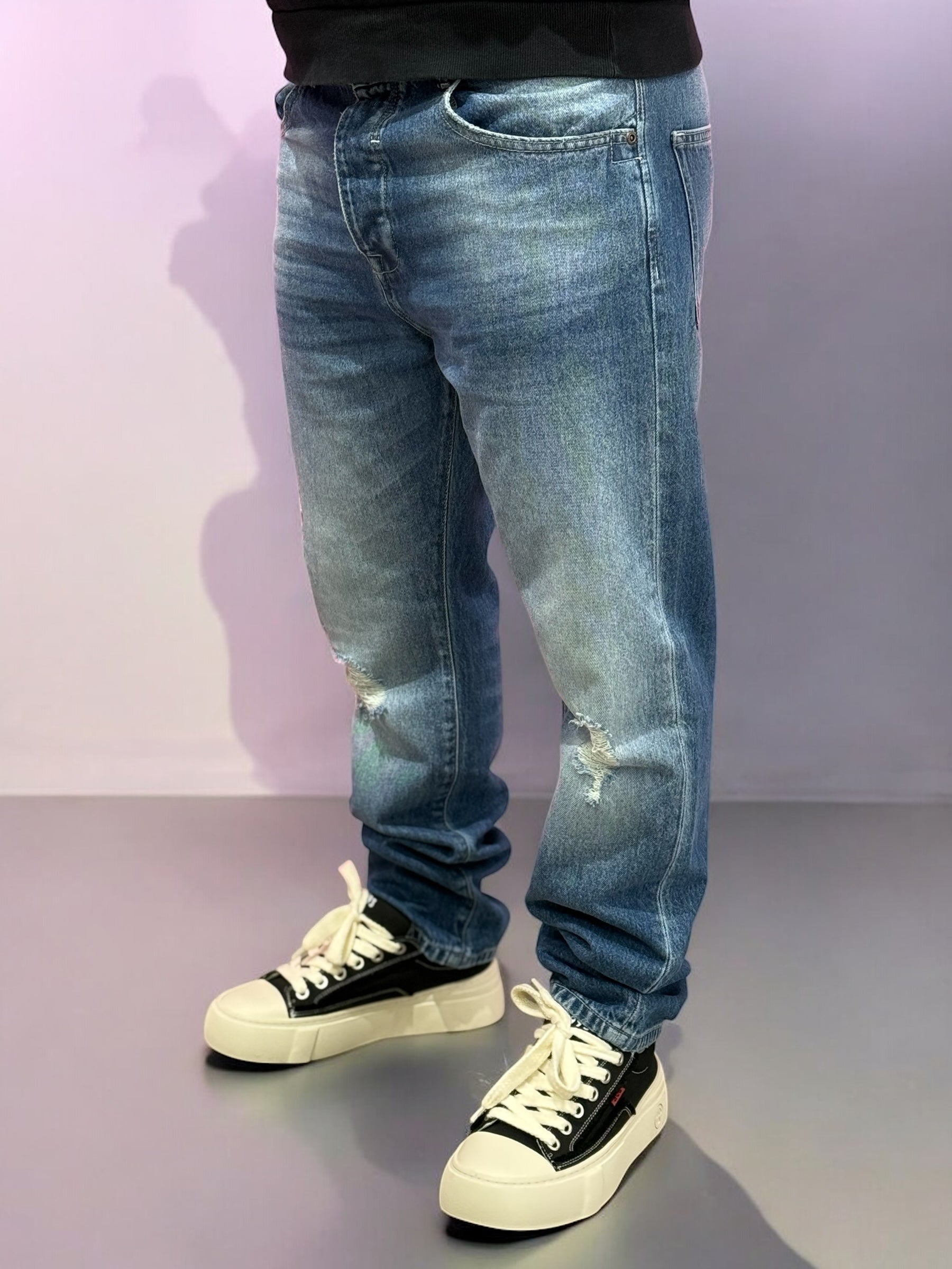 JEANS OVER D LAV.CHIARO DESTROYED