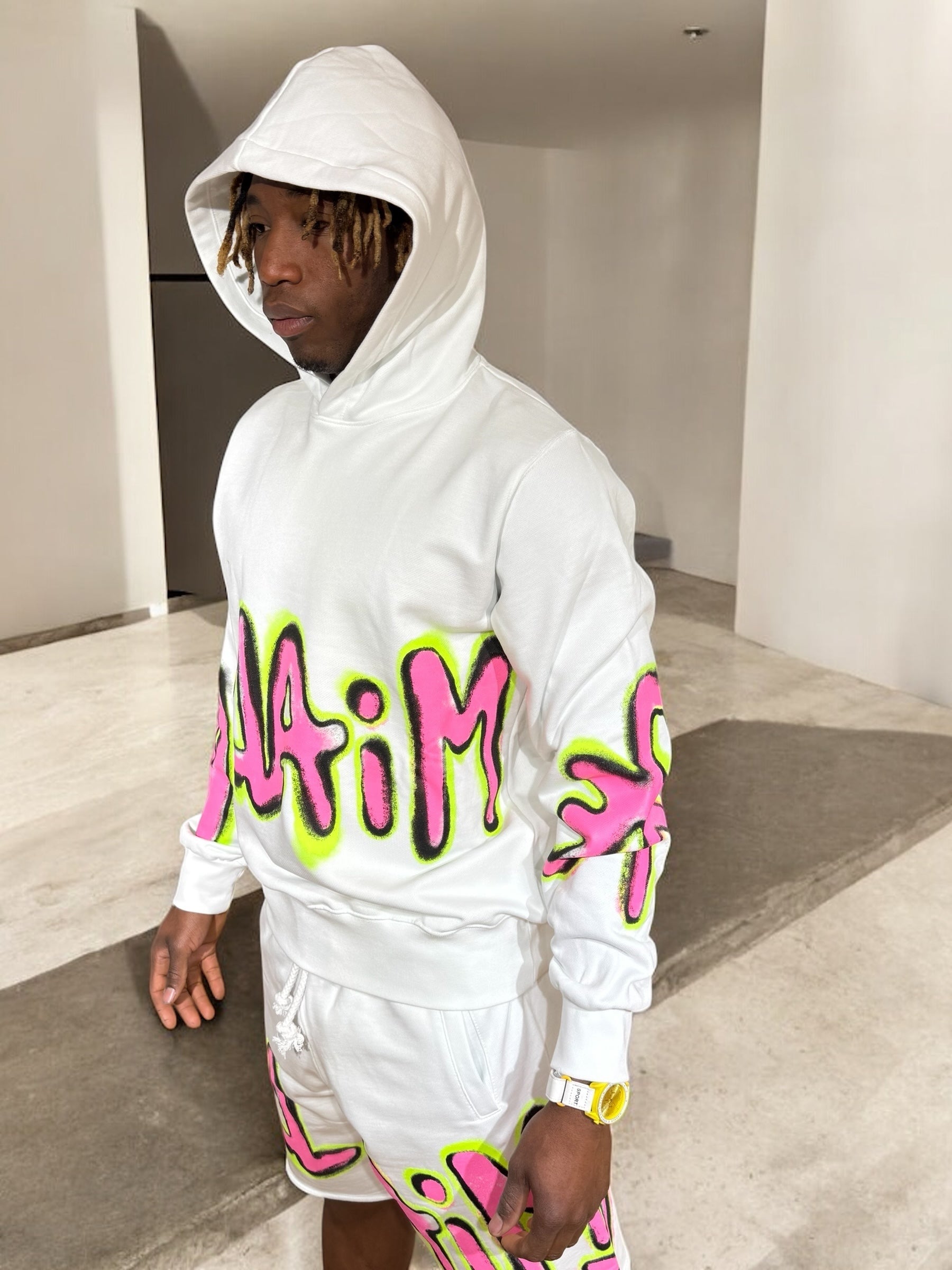 HOODIE DISCLAIMER PINK / FLUO