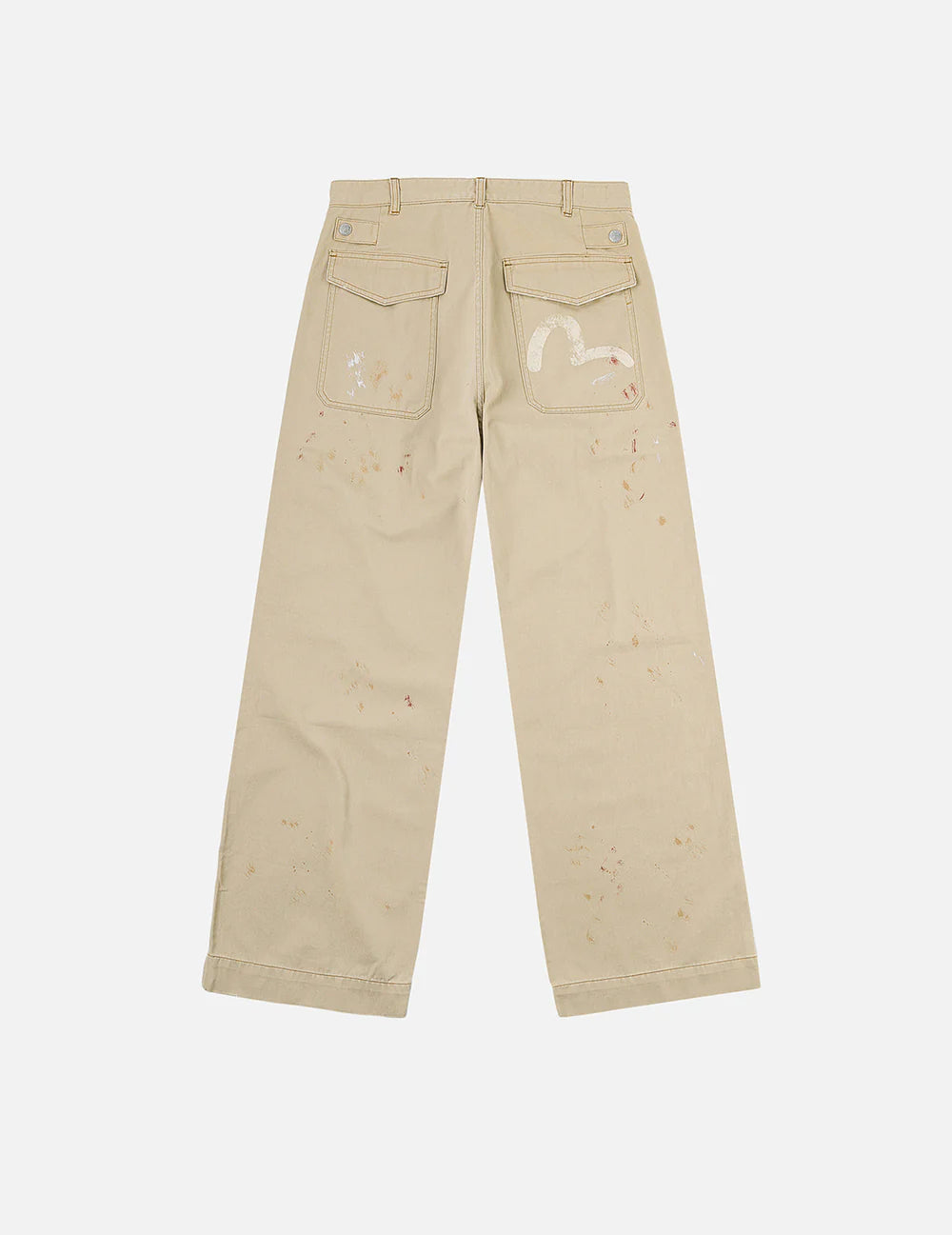 Hand-Painted Seagull and Splash-ink Print Relax Fit Flight Pants