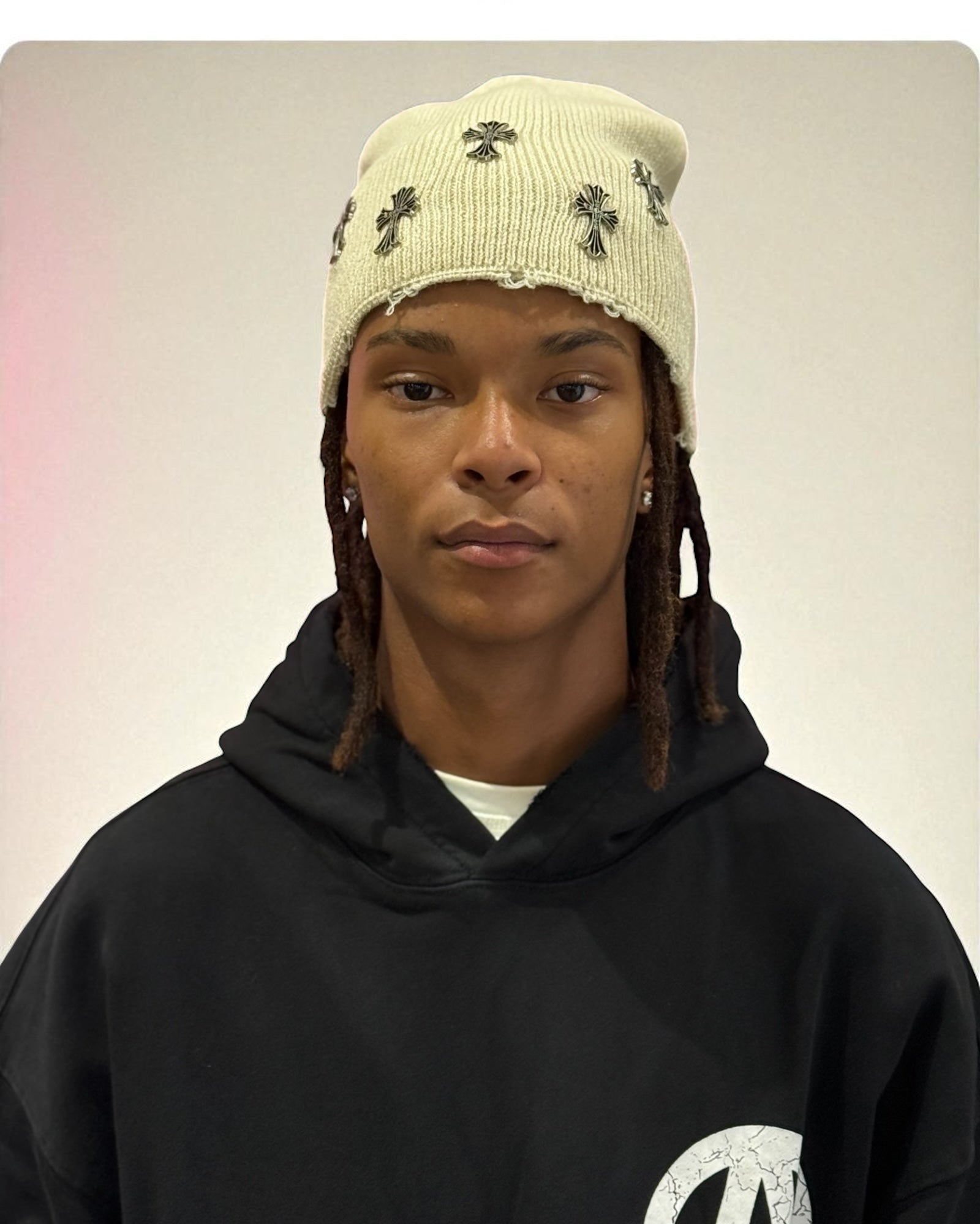 CROSS OVER BEANIE OFF WHITE