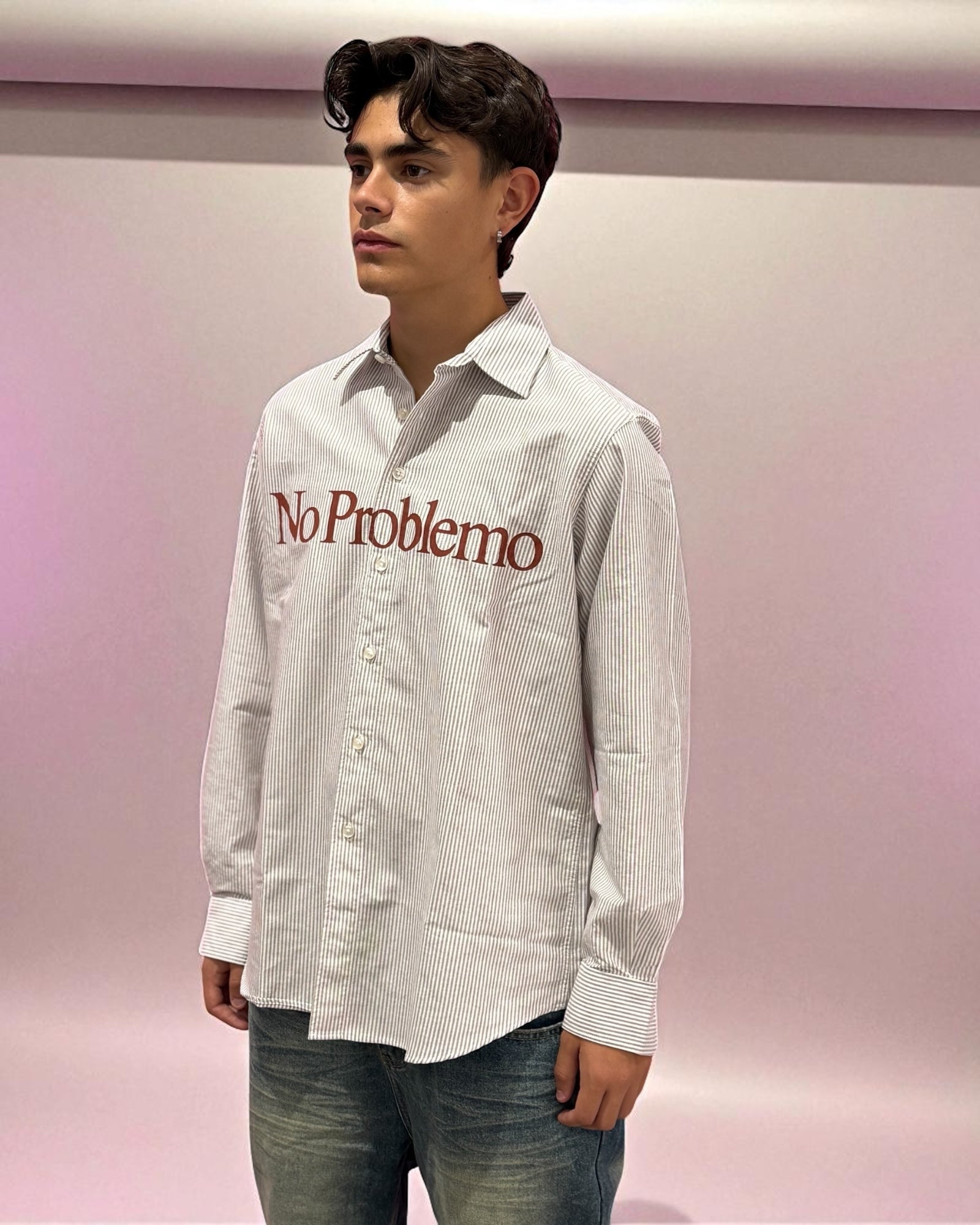NO PROBLEMO LS STRIPE OXFORD SHIRT
