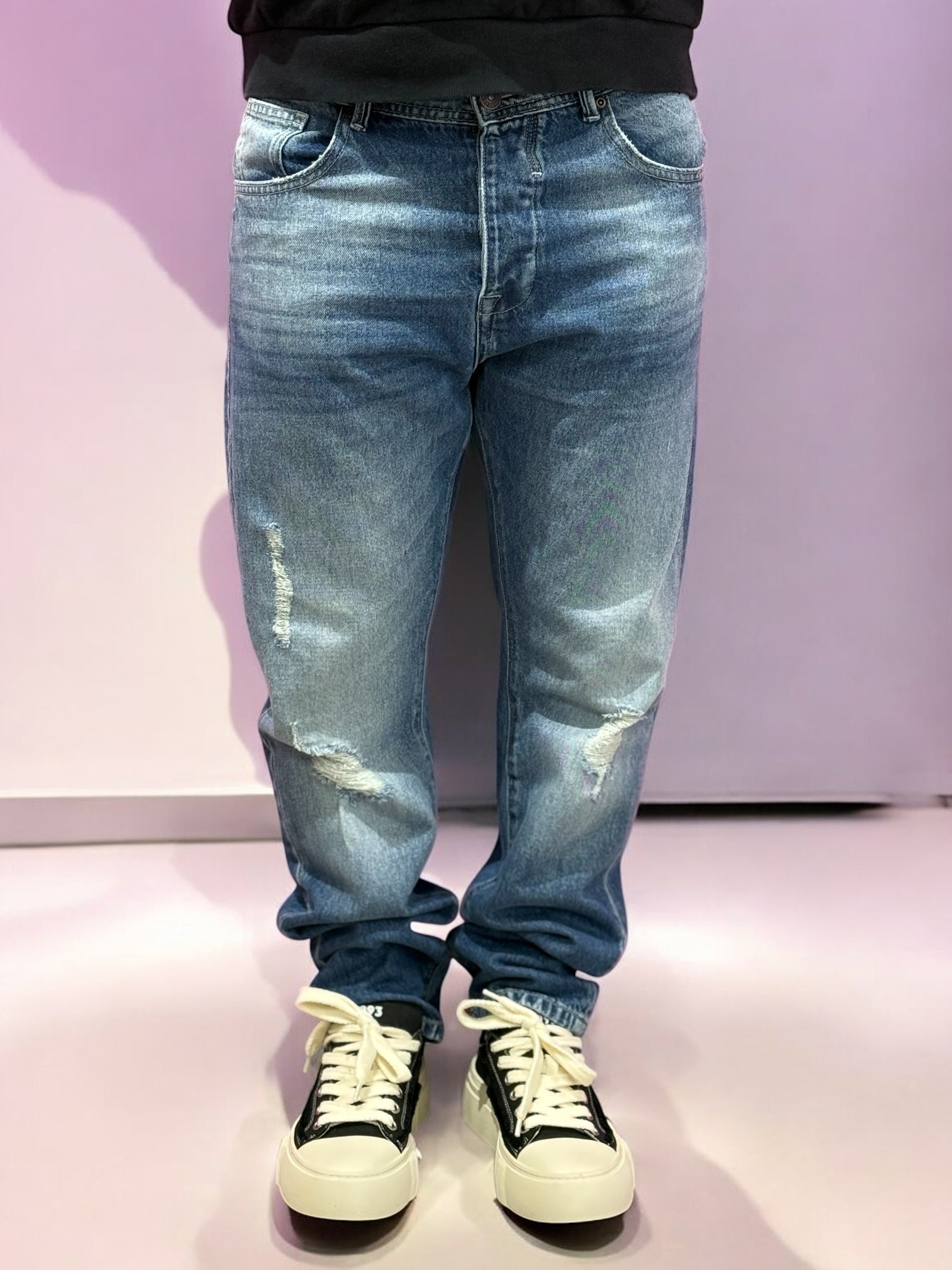 JEANS OVER D LAV.CHIARO DESTROYED