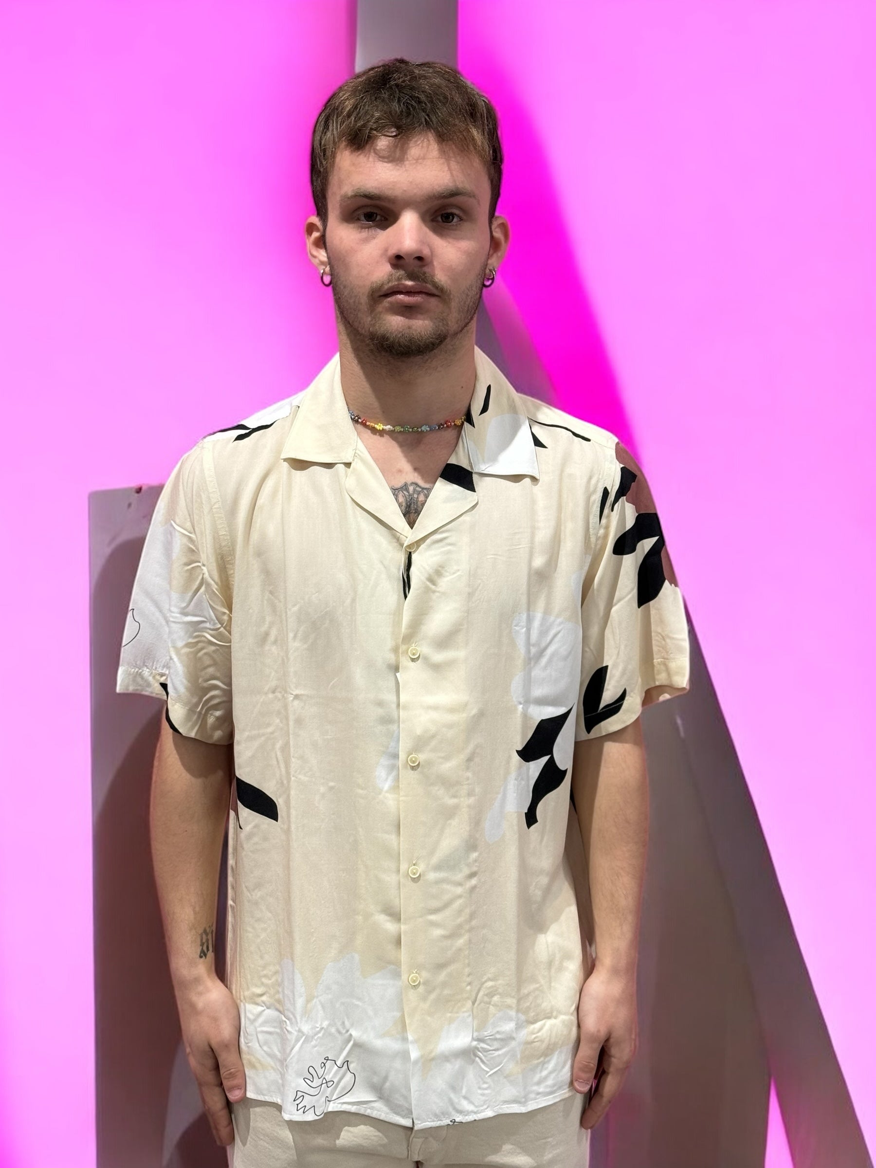 CAMICIA CREAM FLOREAL OVER/D