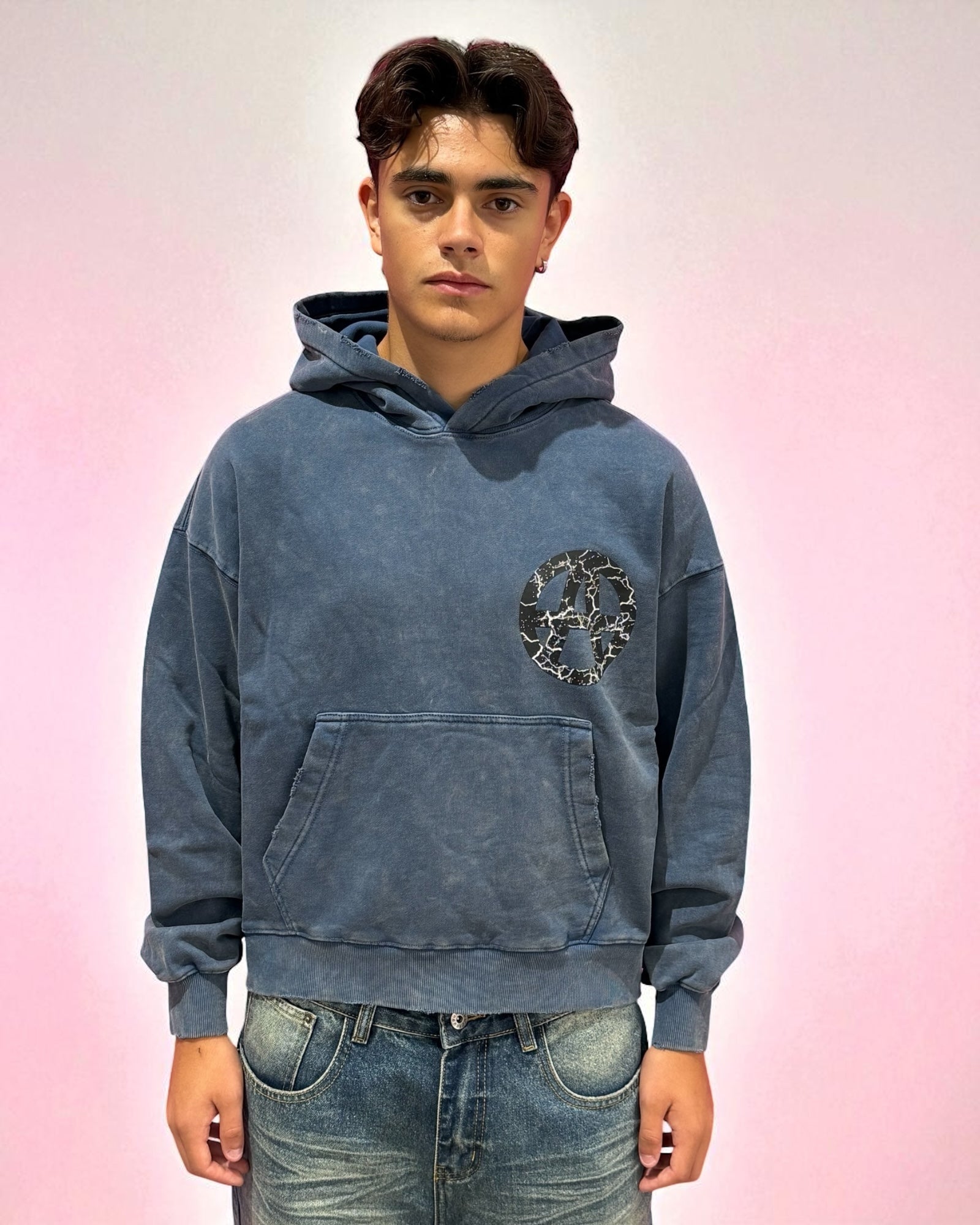 ANARCHY HOODIE NAVY BLUE