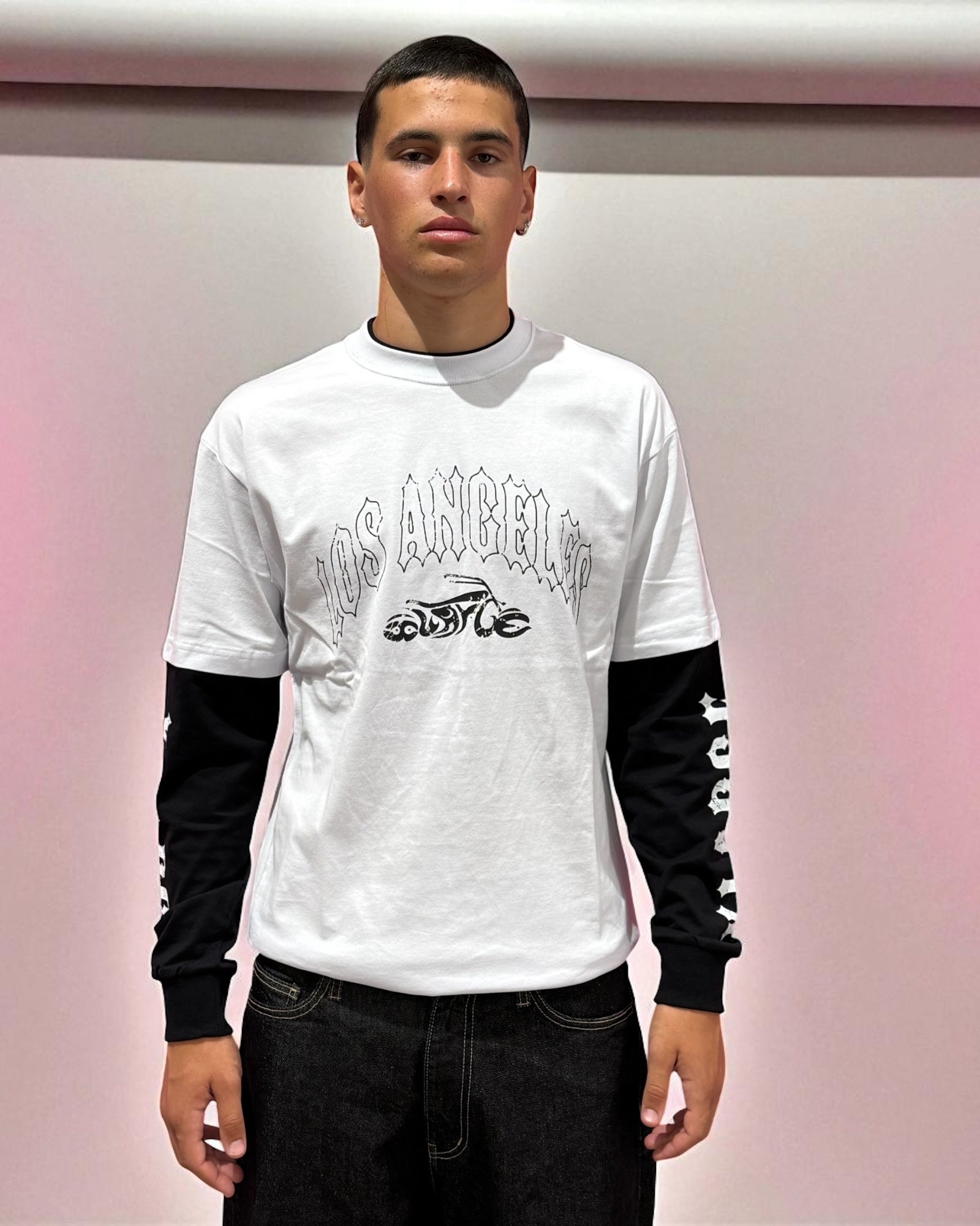 MOTORCYCLED LAYERED WHITE/B XLARGE