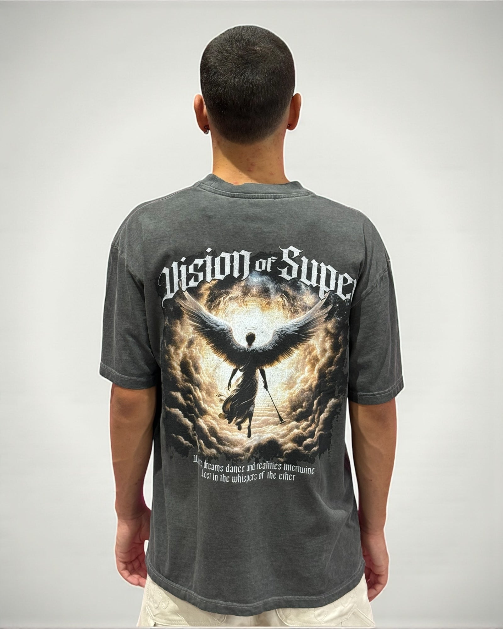 STONE WASH ANGEL TEE WITH ANGEL