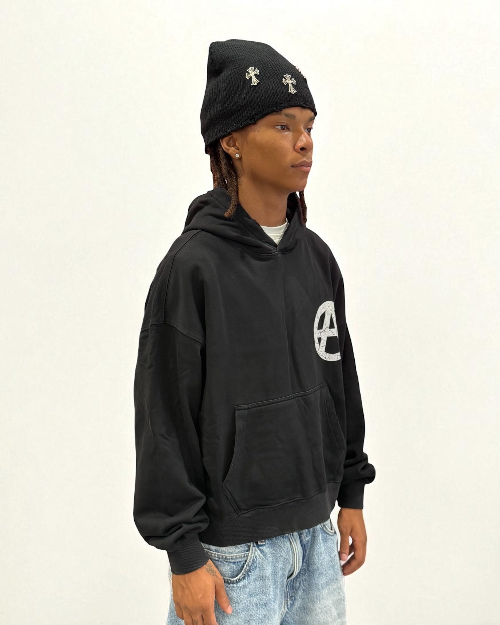 ANARCHY HOODIE WASHED BLACK