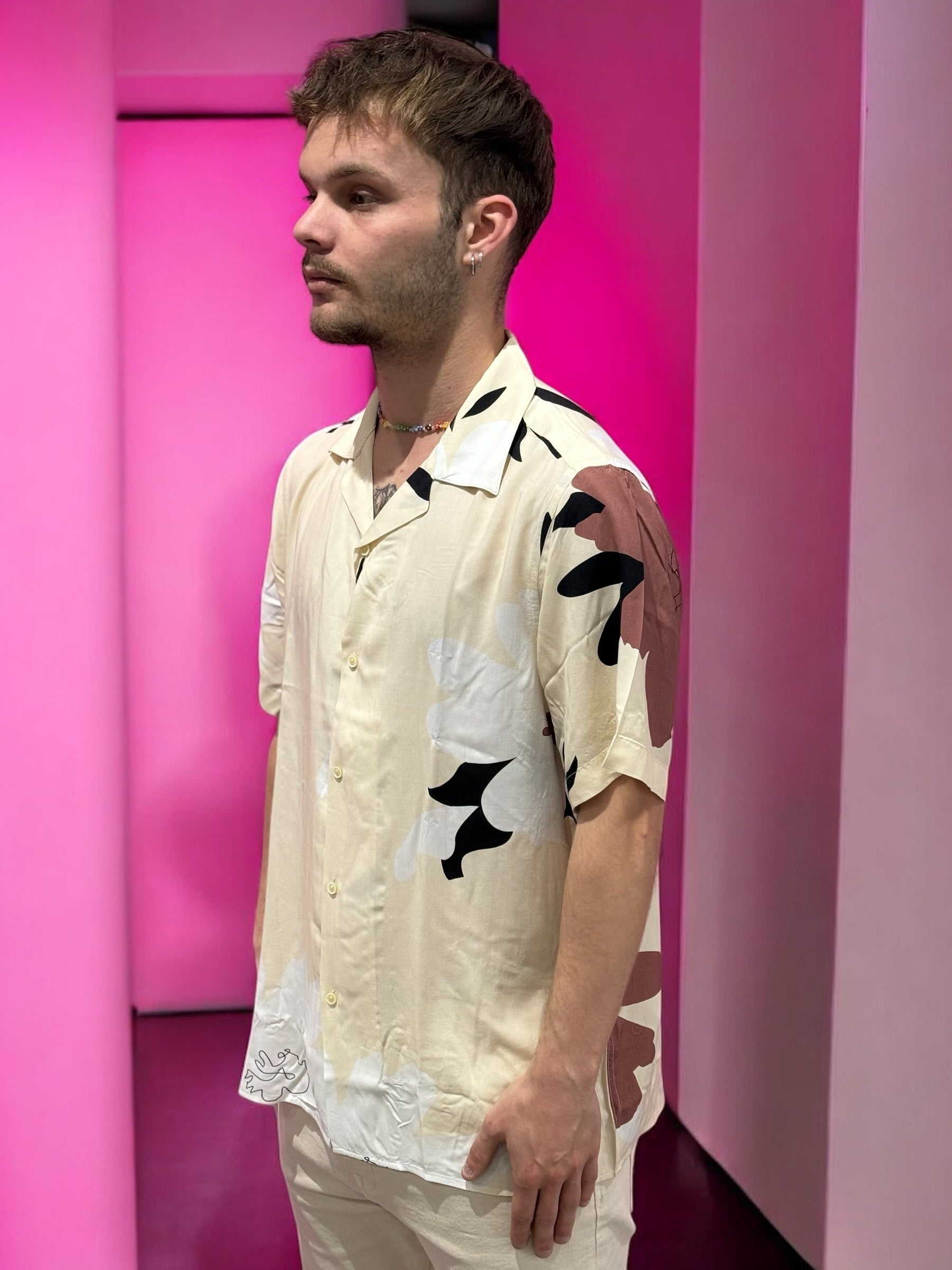 CAMICIA CREAM FLOREAL OVER/D
