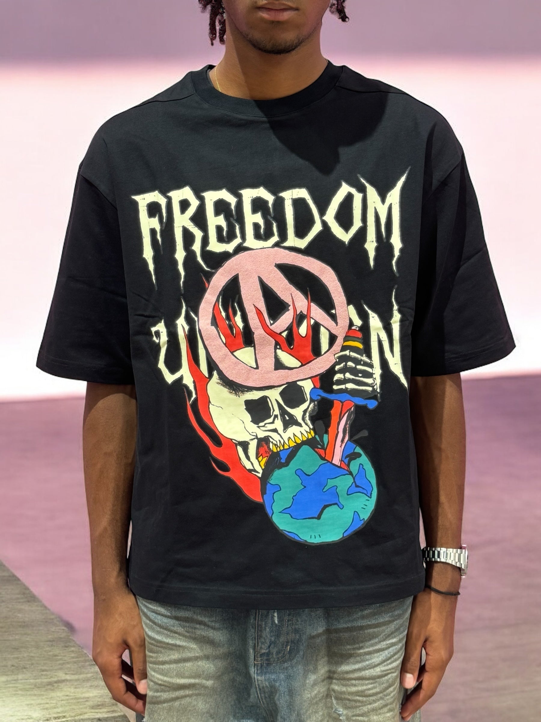 FREEDOM SKEL TSHIRT BLACK