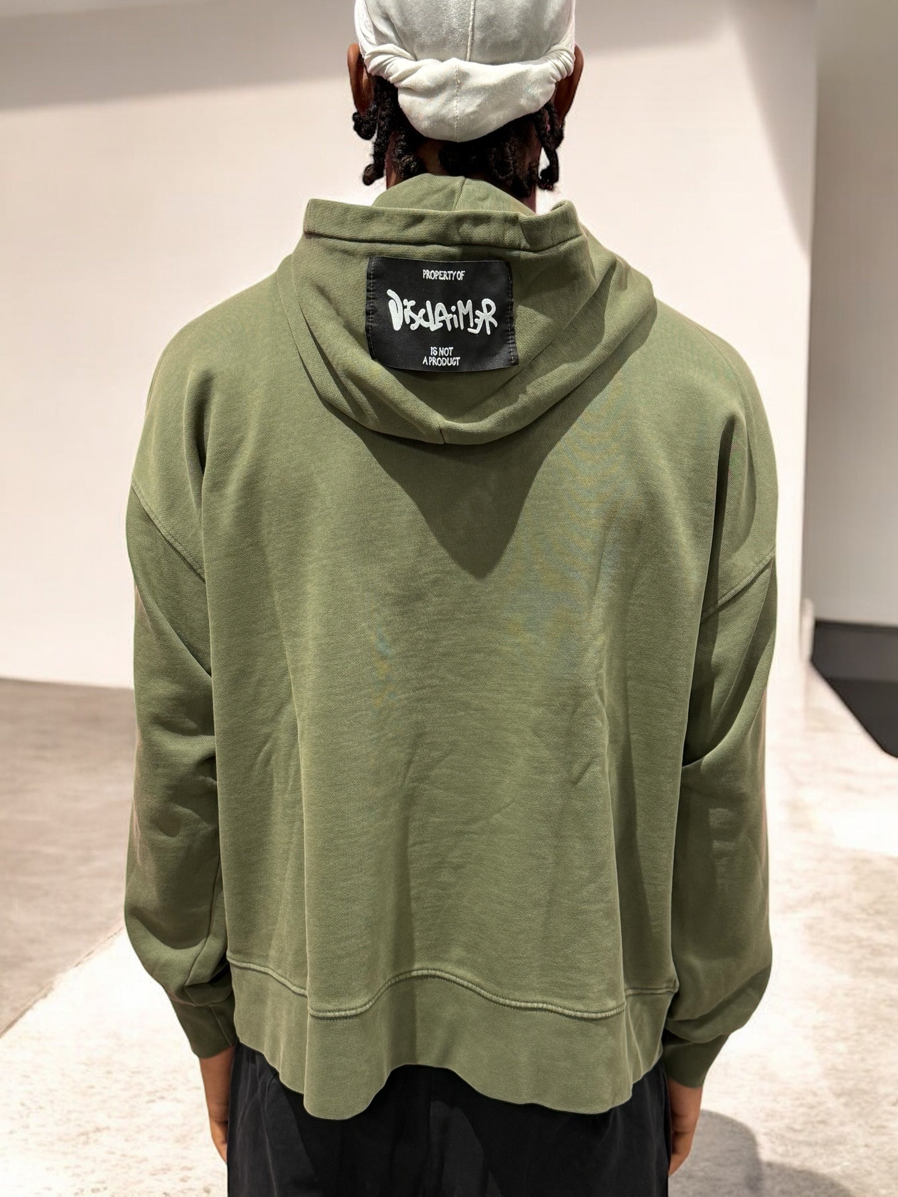 HOODIE DISCLAIMER OLIVE