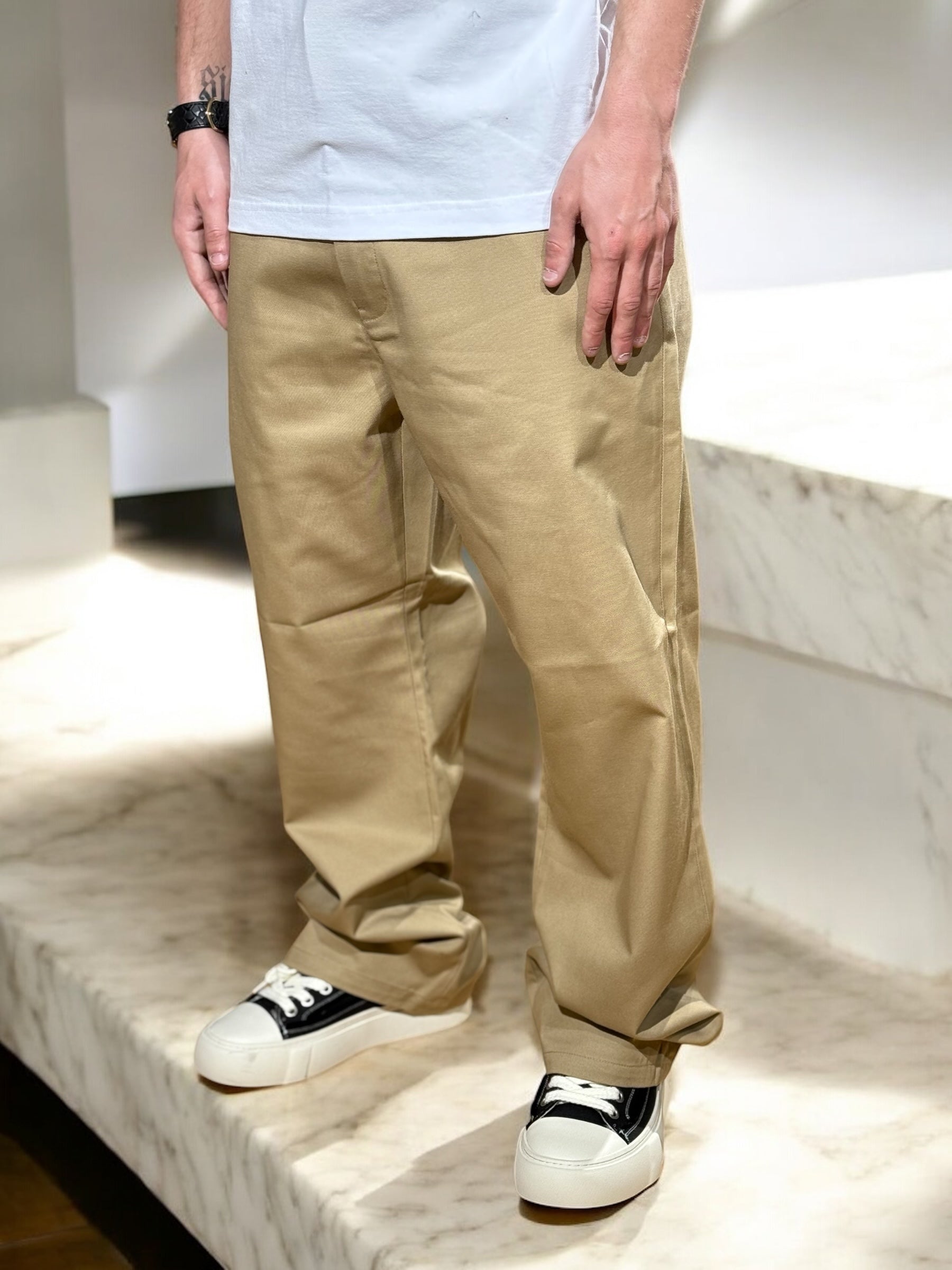 Embroidered Work Pants XLARGE BEIGE