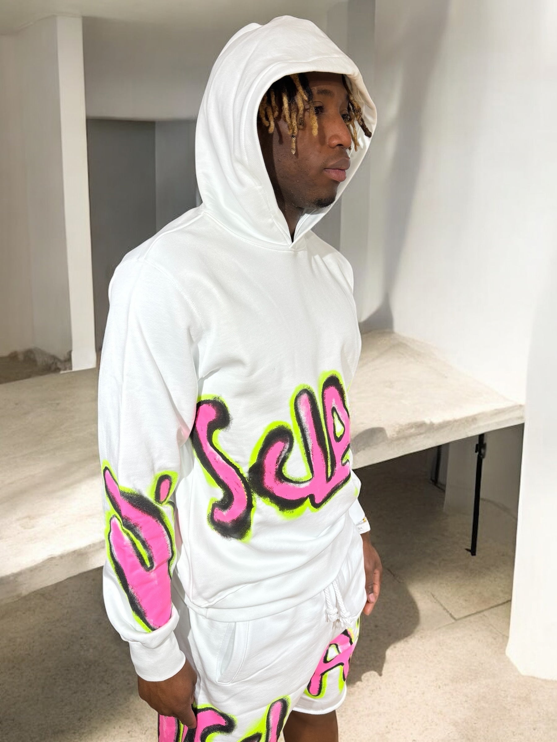 HOODIE DISCLAIMER PINK / FLUO