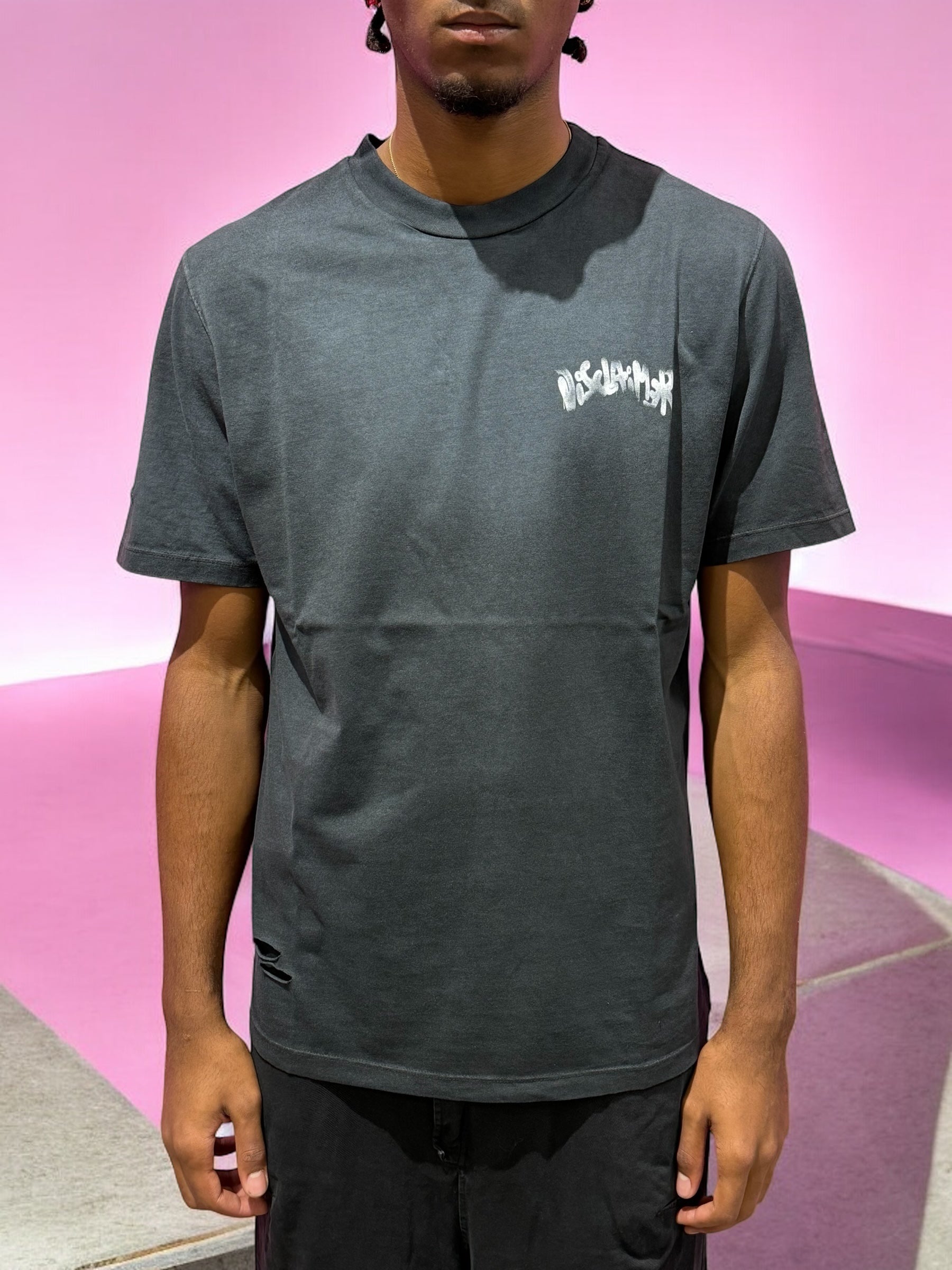 T-SHIRT DISCLAIMER STONE WASH