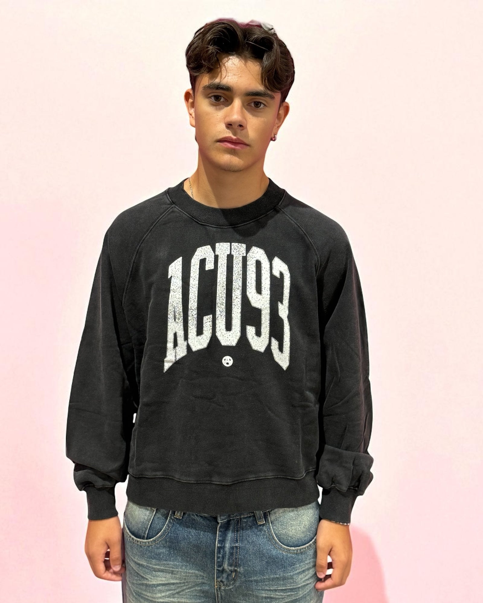 COLLEGE '93 CREWNECK WASHED BLACK