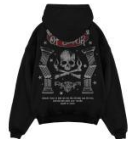 BLACK HOODIE WITH BREAKING VISION PRINT