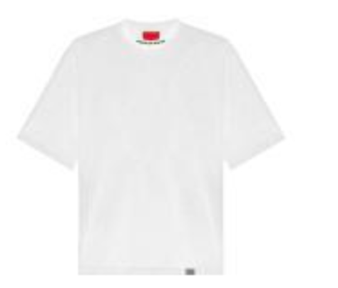 WHITE BASIC T-SHIRT WITH BLACK LOGO