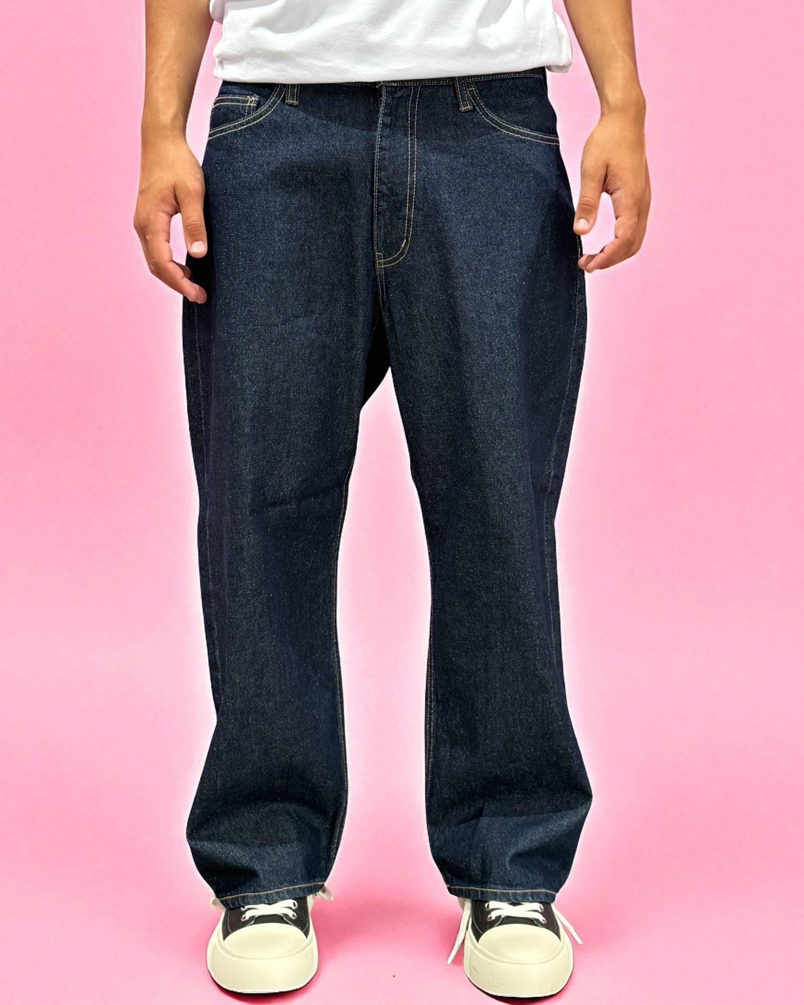 XL Embroidery Denim Pants BLUE