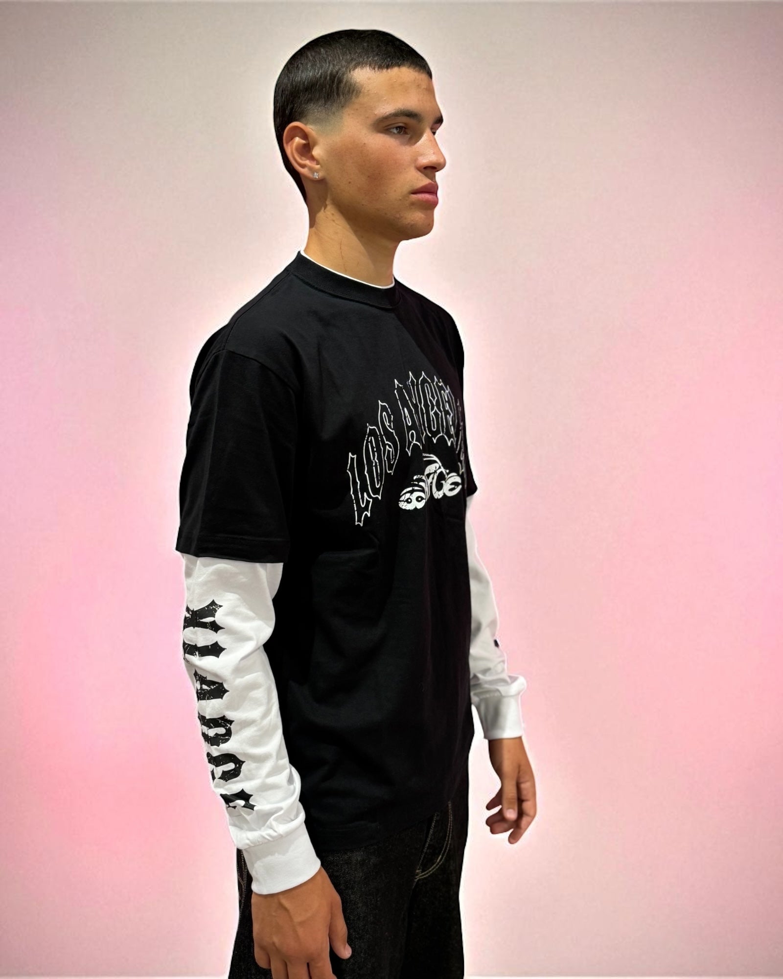 MOTORCYCLED LAYERED BLACK/W XLARGE