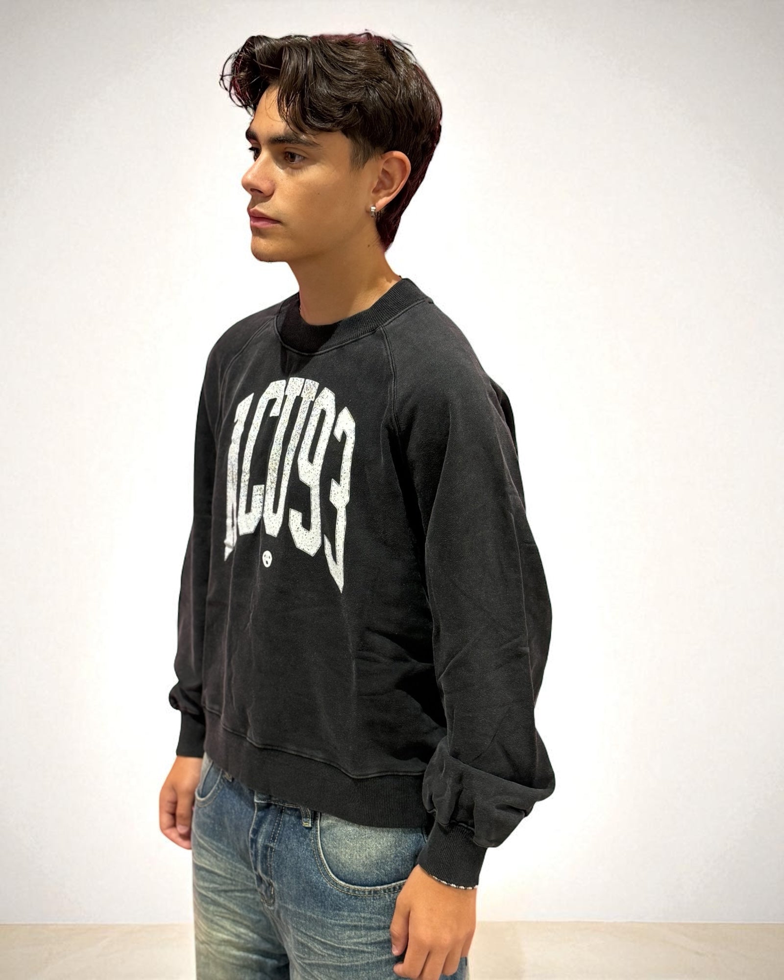 COLLEGE '93 CREWNECK WASHED BLACK