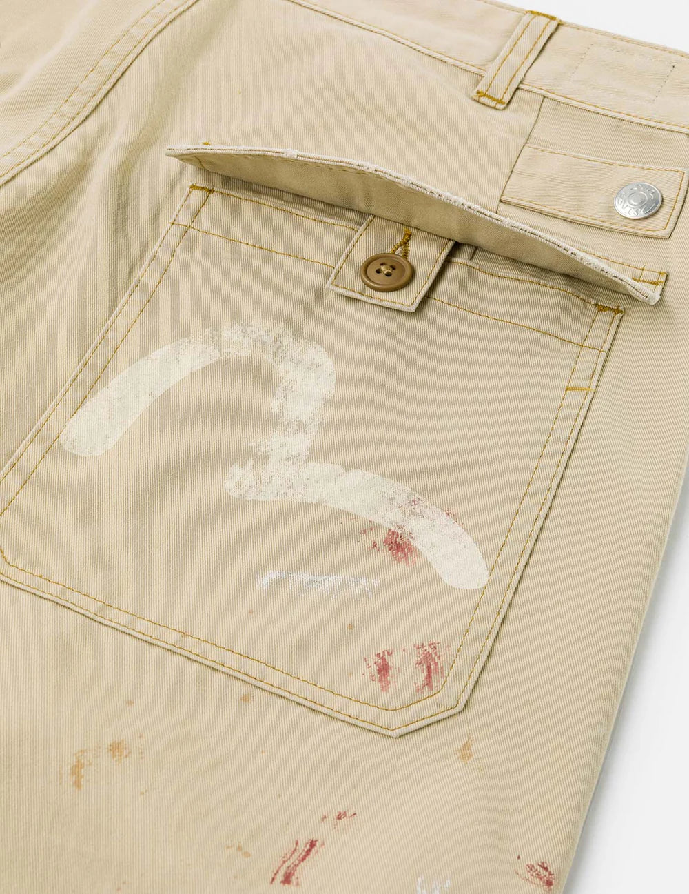 Hand-Painted Seagull and Splash-ink Print Relax Fit Flight Pants
