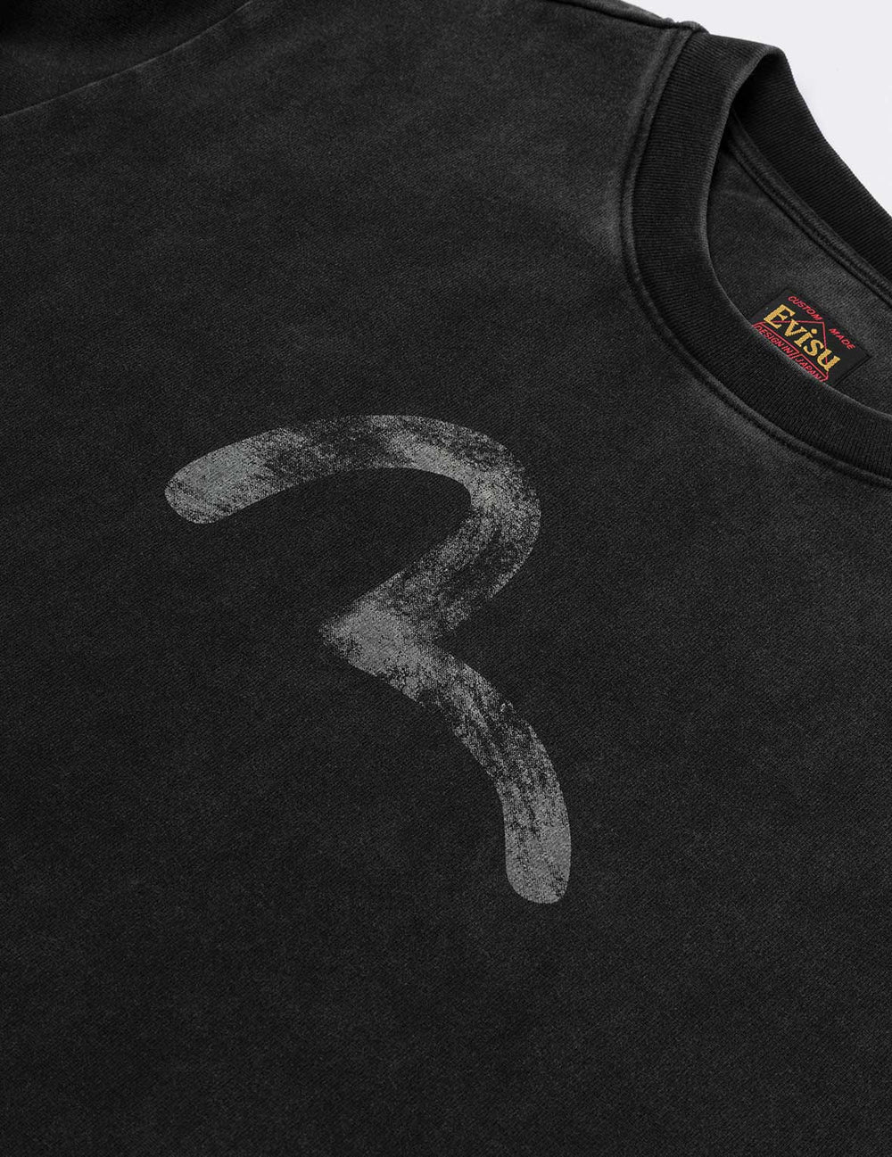 Hand-Drawn Seagull Print Relax Fit T-Shirt BLCK