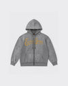FELPA CON CAPPUCCIO GENES LOGO ZIP-UP GRIGIA