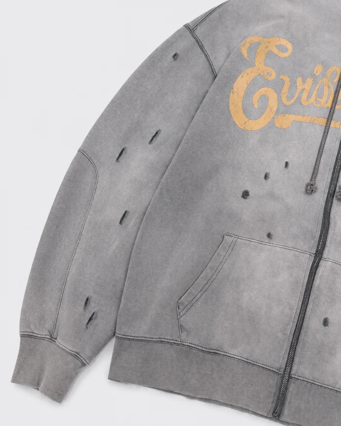FELPA CON CAPPUCCIO GENES LOGO ZIP-UP GRIGIA
