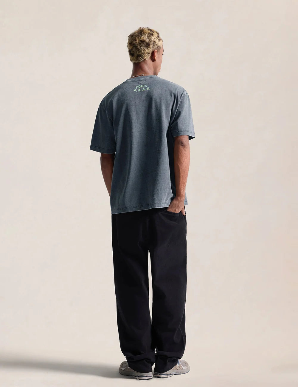 T-shirt con stampa Ebisu & Seagull BLU WASHED