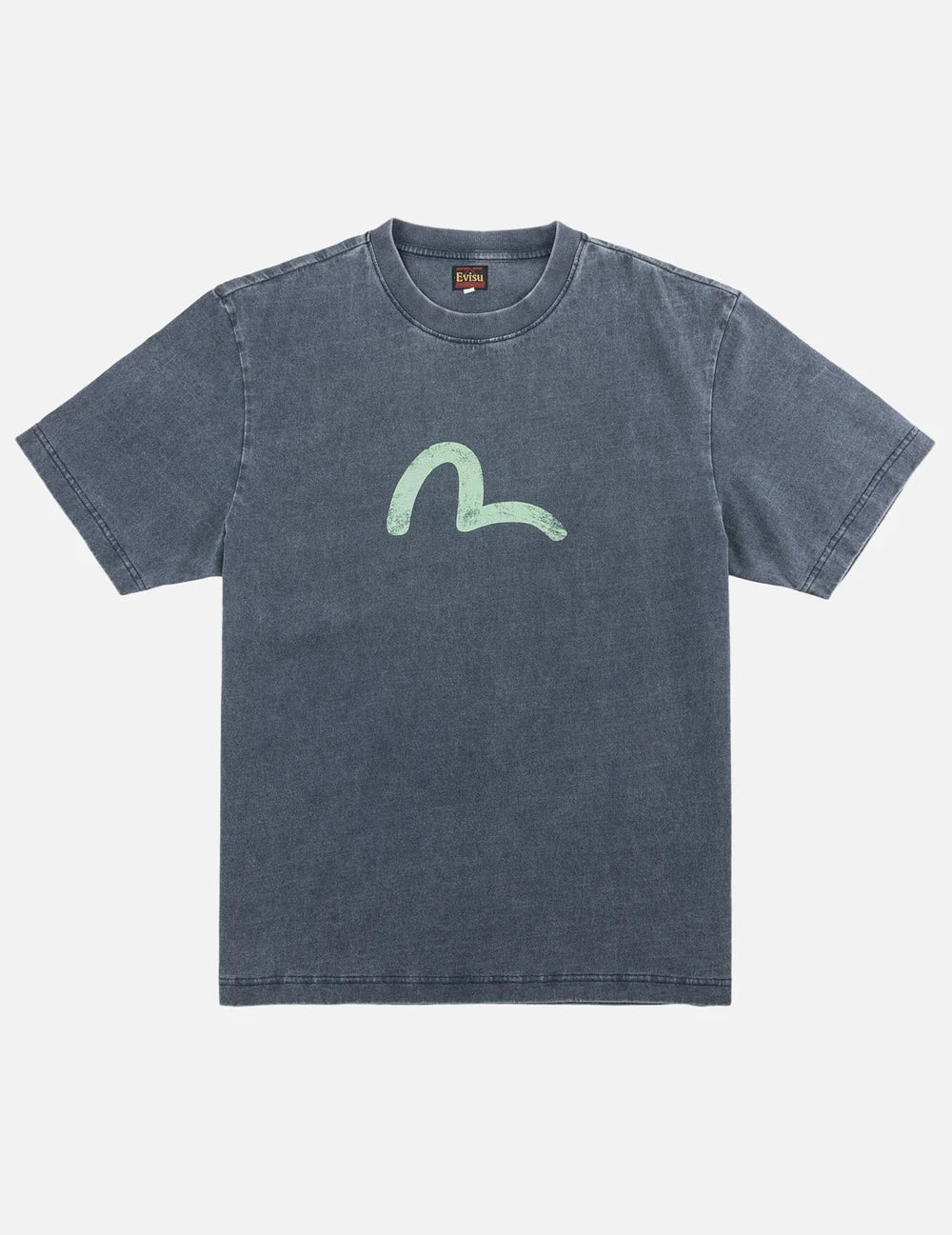 T-shirt con stampa Ebisu & Seagull BLU WASHED