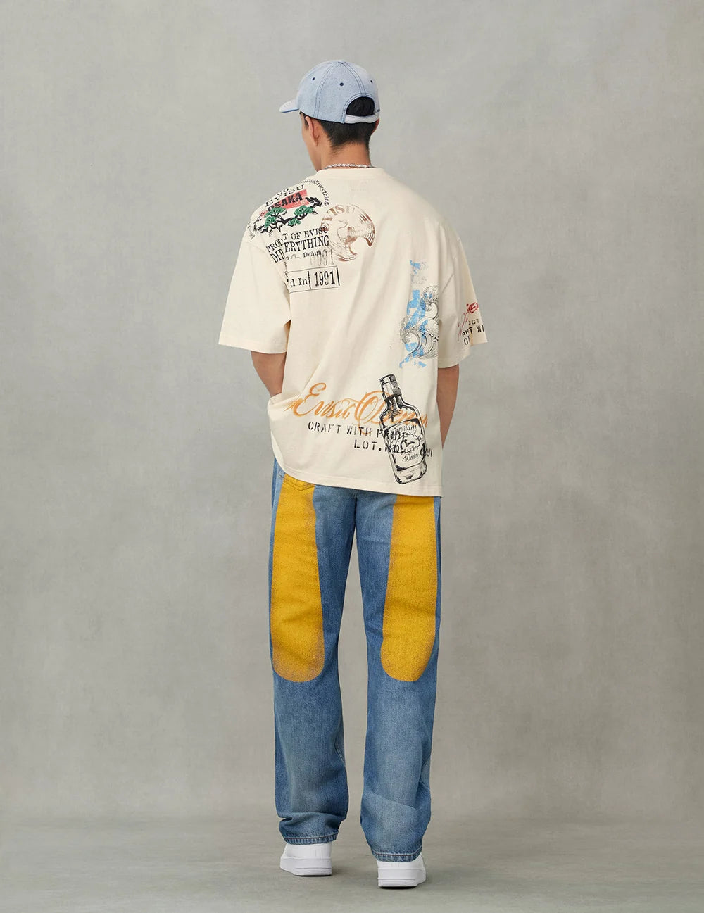 Jeans Gialli Con Stampa Daicock Regular Fit #2020