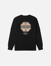 Sashiko-style Kamon Print Fashion Fit 2-in-1 Design Long-sleeve T-shirt