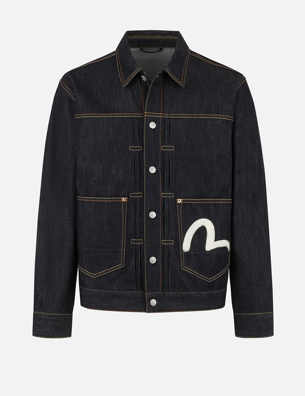 Giacca di jeans relax con stampa gabbiano ecru