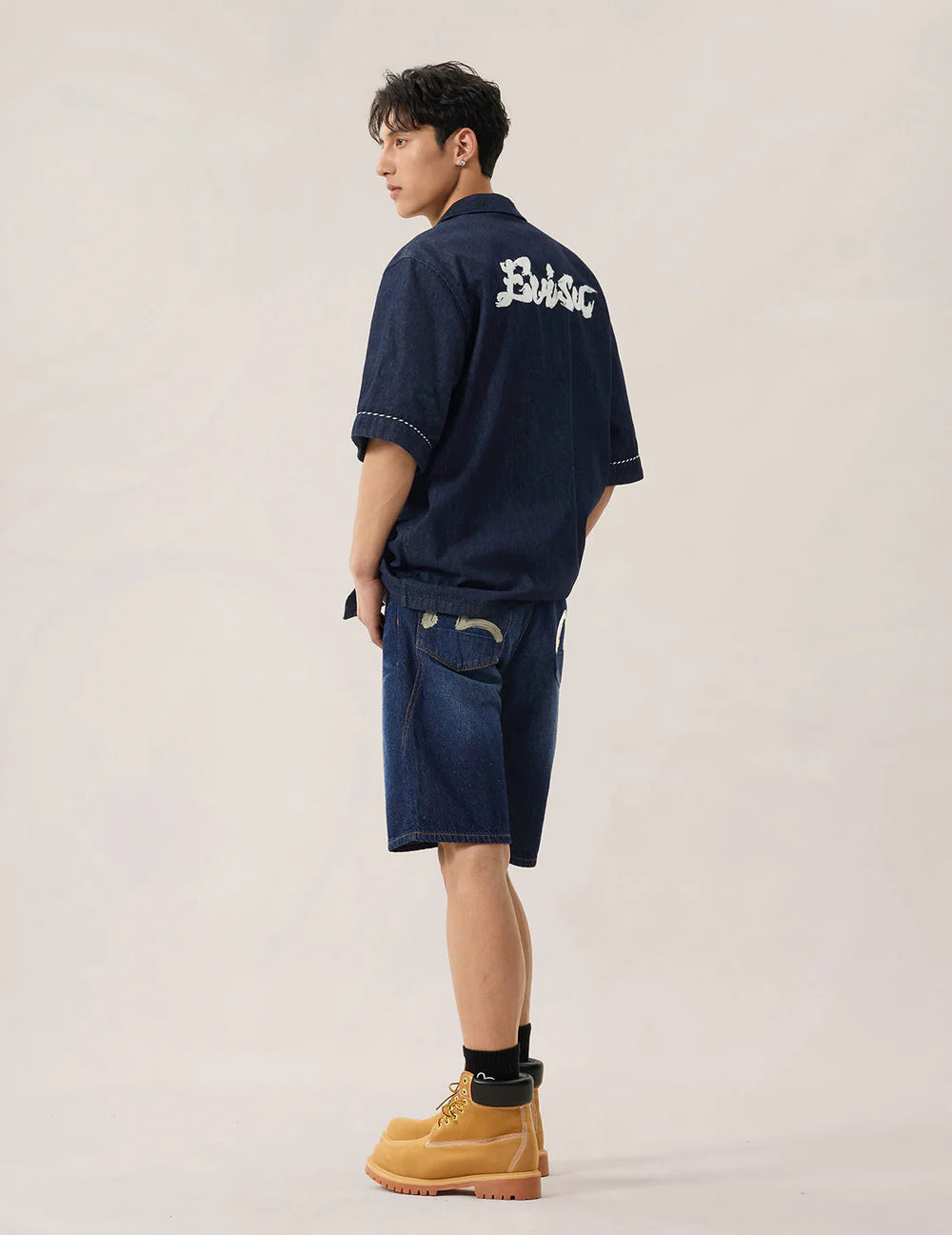 Whip-stitch Dual Pocket Boxy Denim Shirt