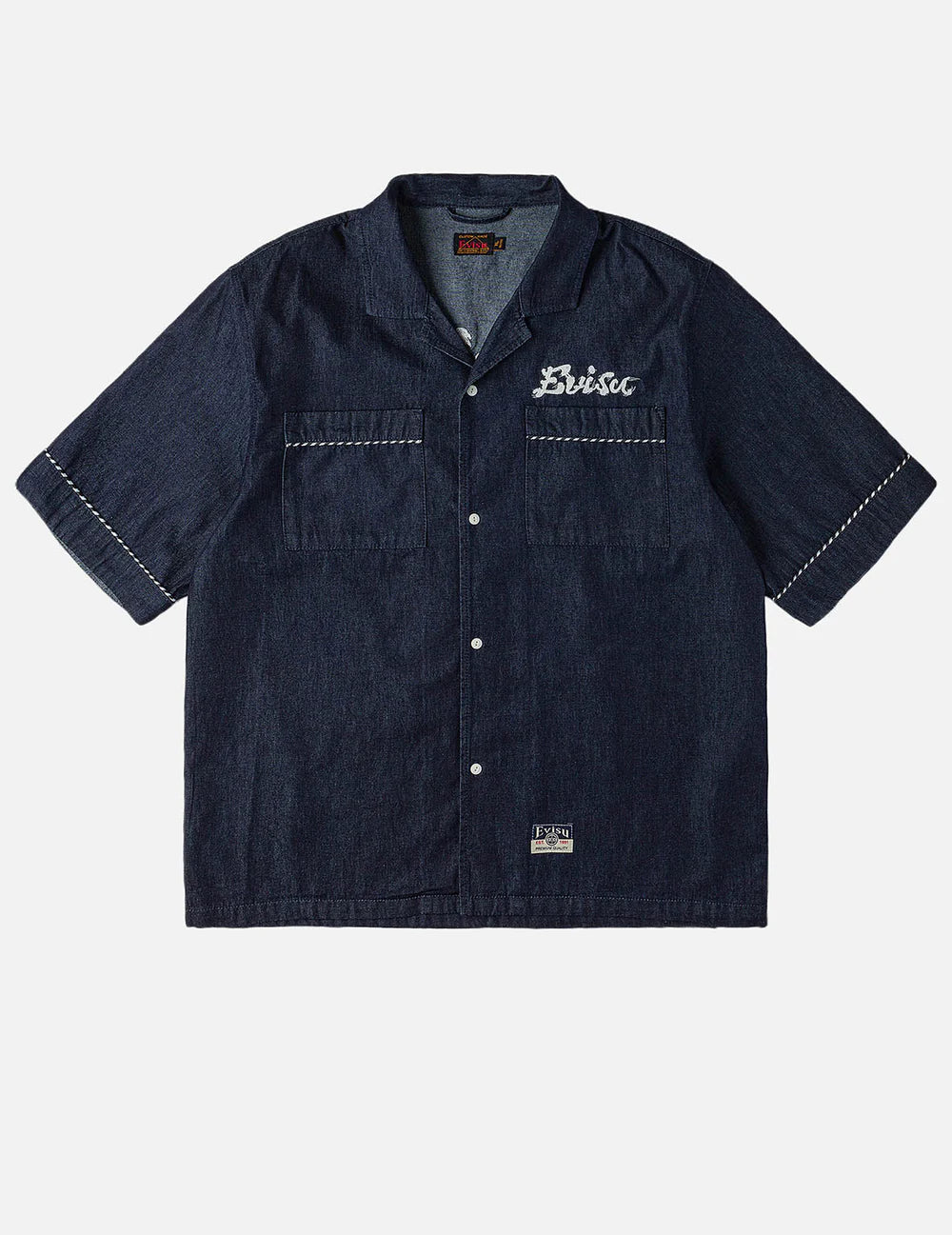 Whip-stitch Dual Pocket Boxy Denim Shirt