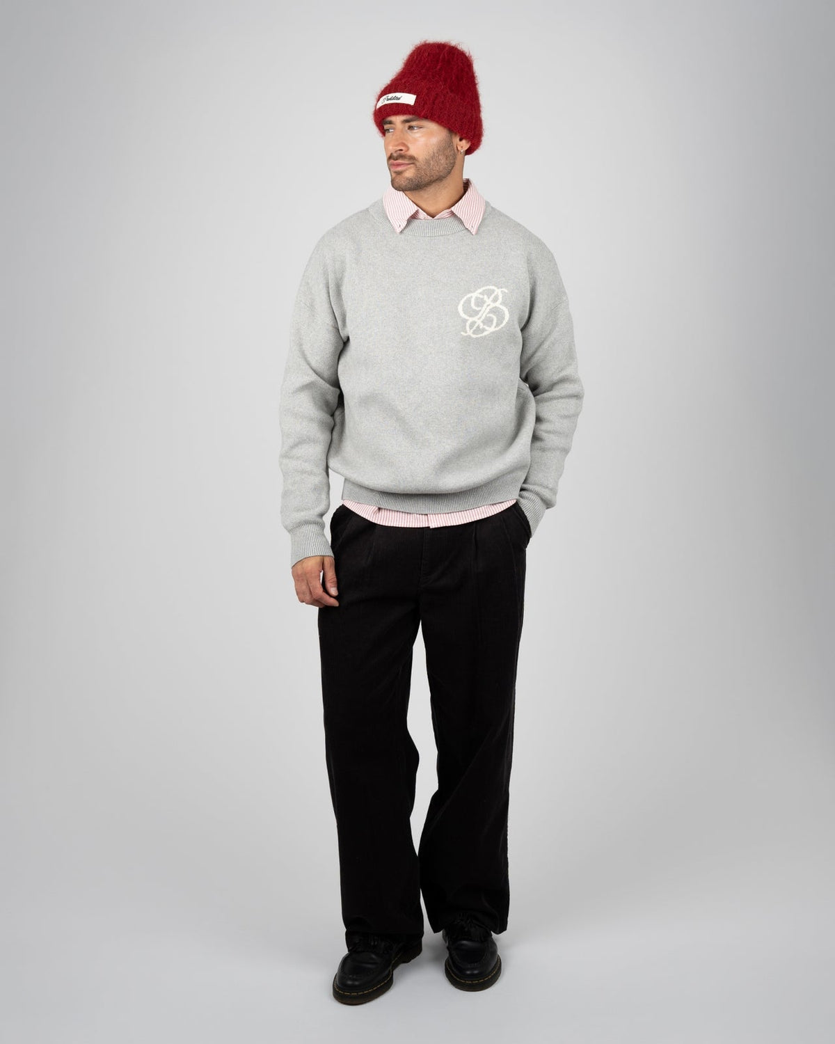 ACADEMY KNIT SWEATER GREY MELANGE