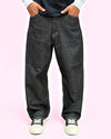 XL Embroidery Denim Pants BLACK