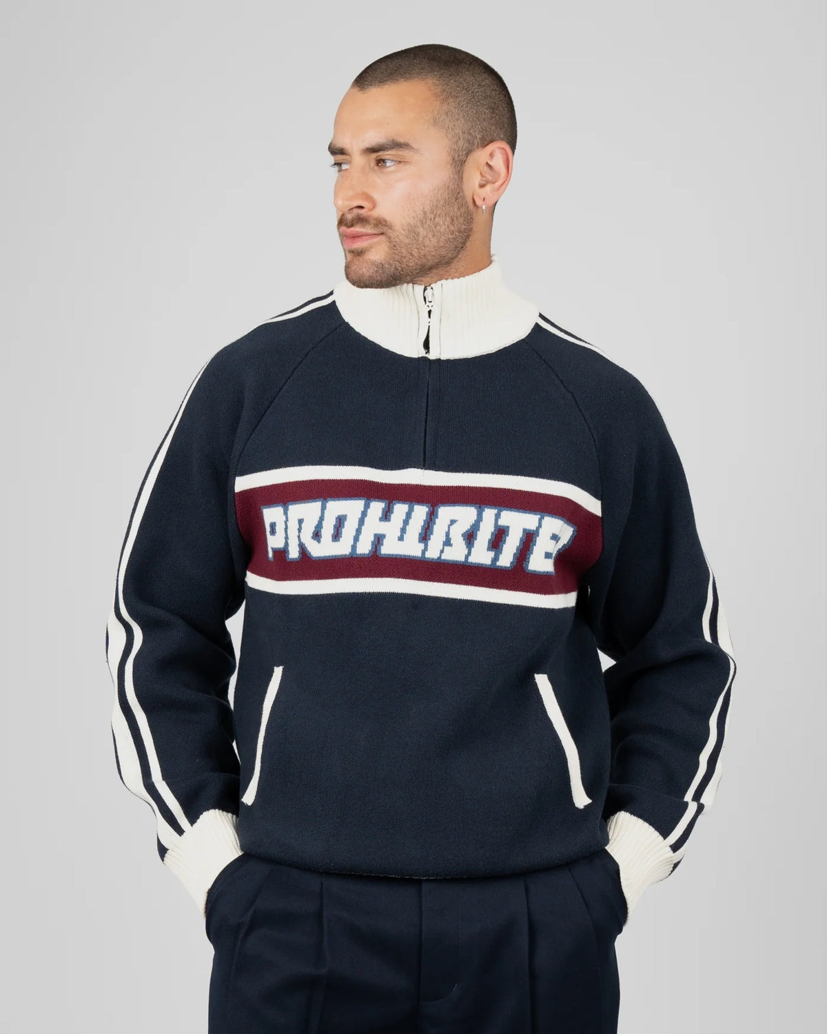 LETTERMAN KNITTED QUARTER ZIP | NAVY