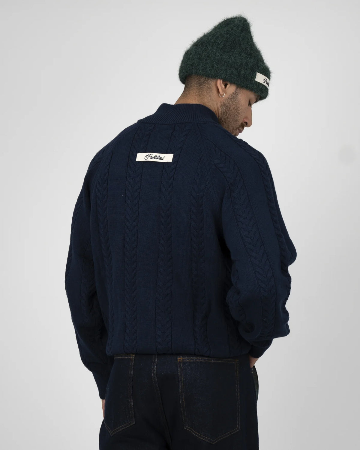 CABLE KNIT QUARTER ZIP | NAVY