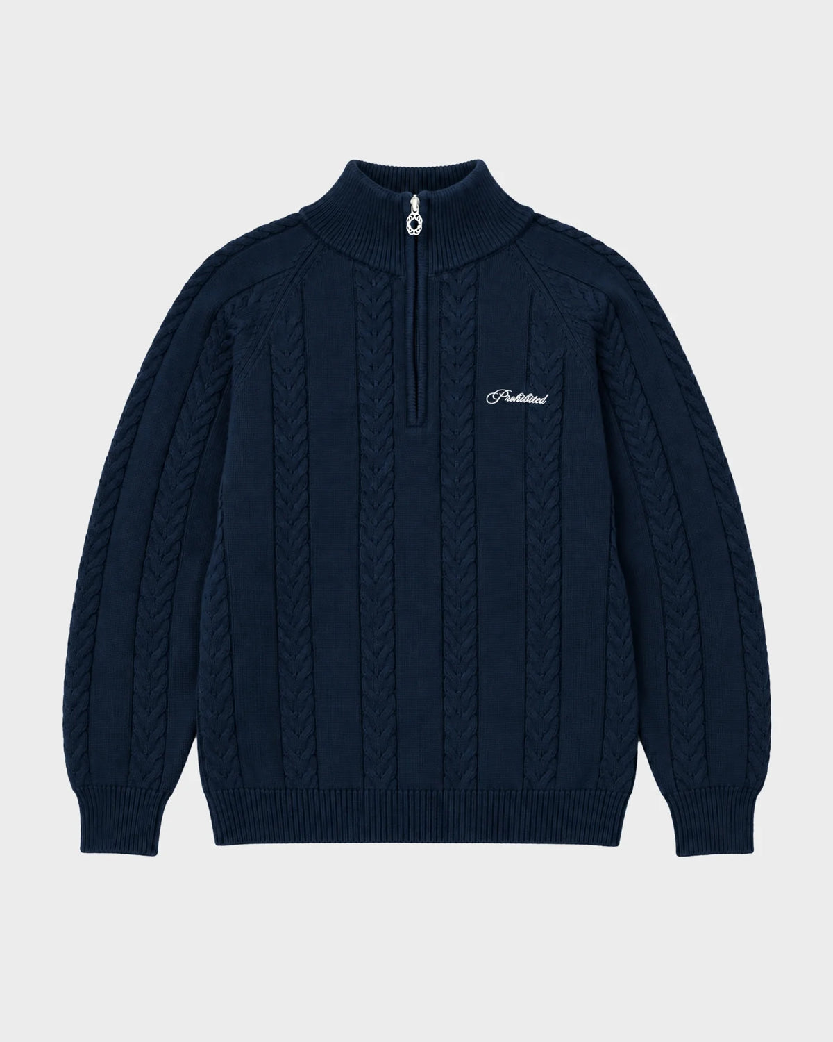 CABLE KNIT QUARTER ZIP | NAVY
