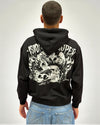 BLACK HOODIE WITH PRINT ON BACK