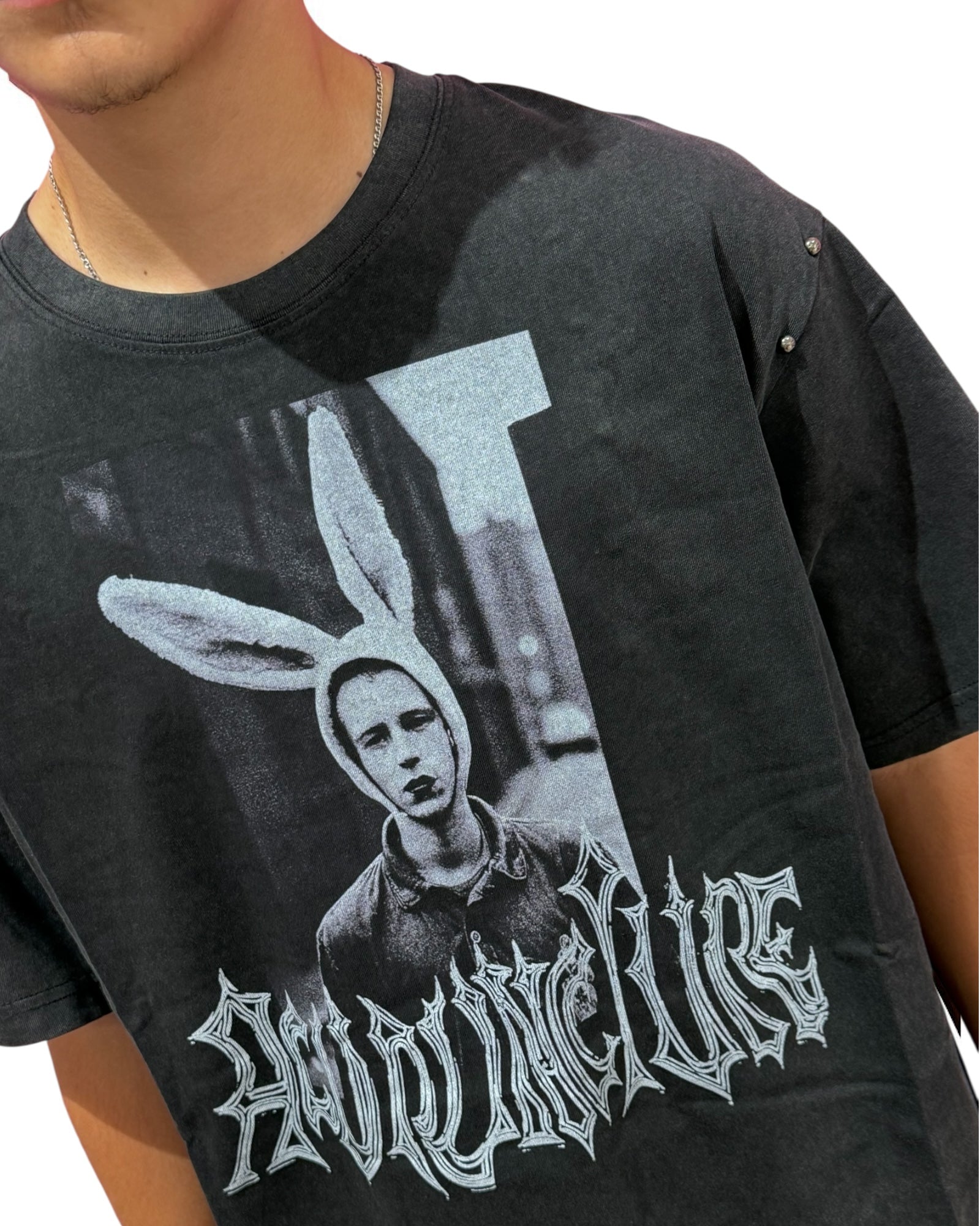 RABBIT T-SHIRT WASHED BLACK