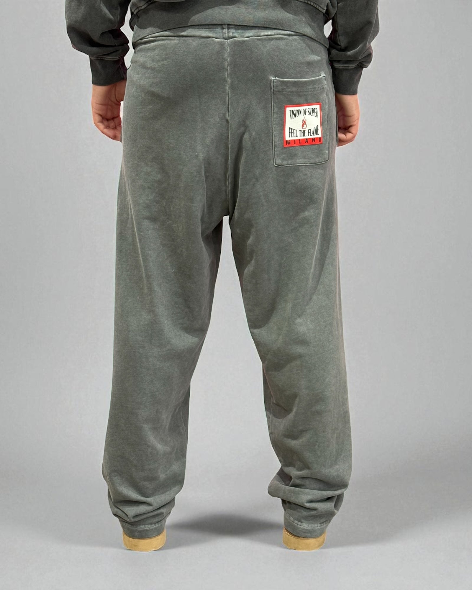 STONE WASH BLACK PANT WITH PATCH