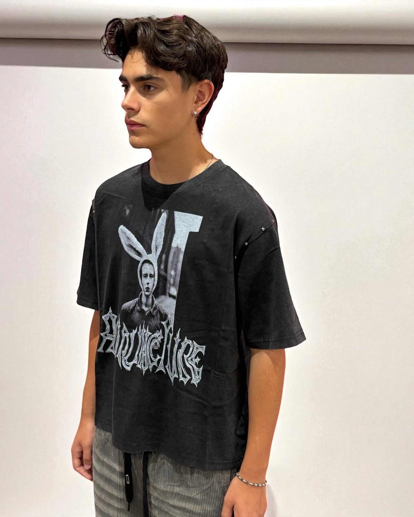 RABBIT T-SHIRT WASHED BLACK