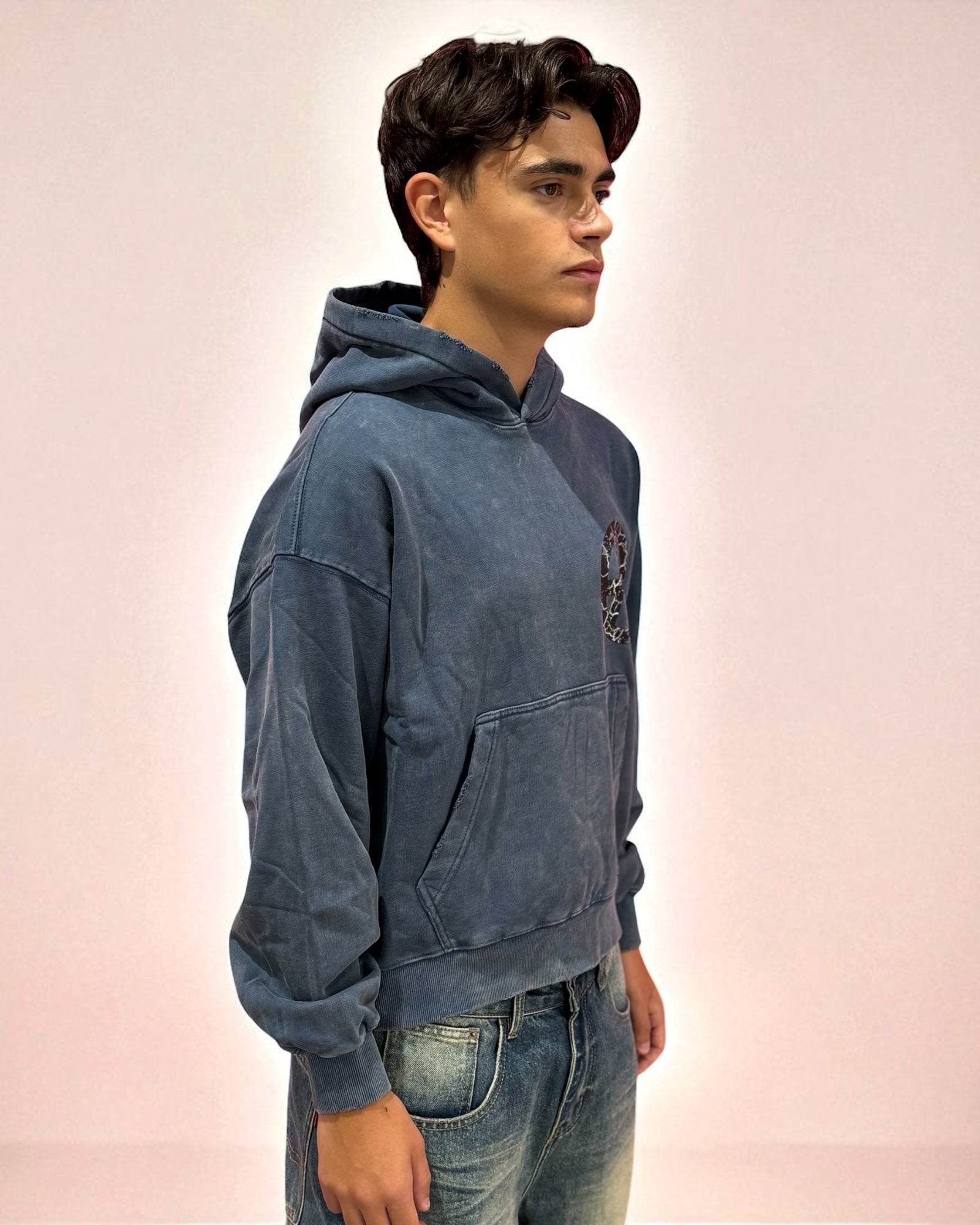 ANARCHY HOODIE NAVY BLUE