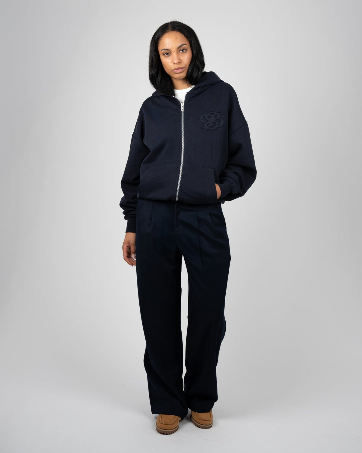 COLLEGE DAYS ZIP-HOODIE | DEEP BLUE