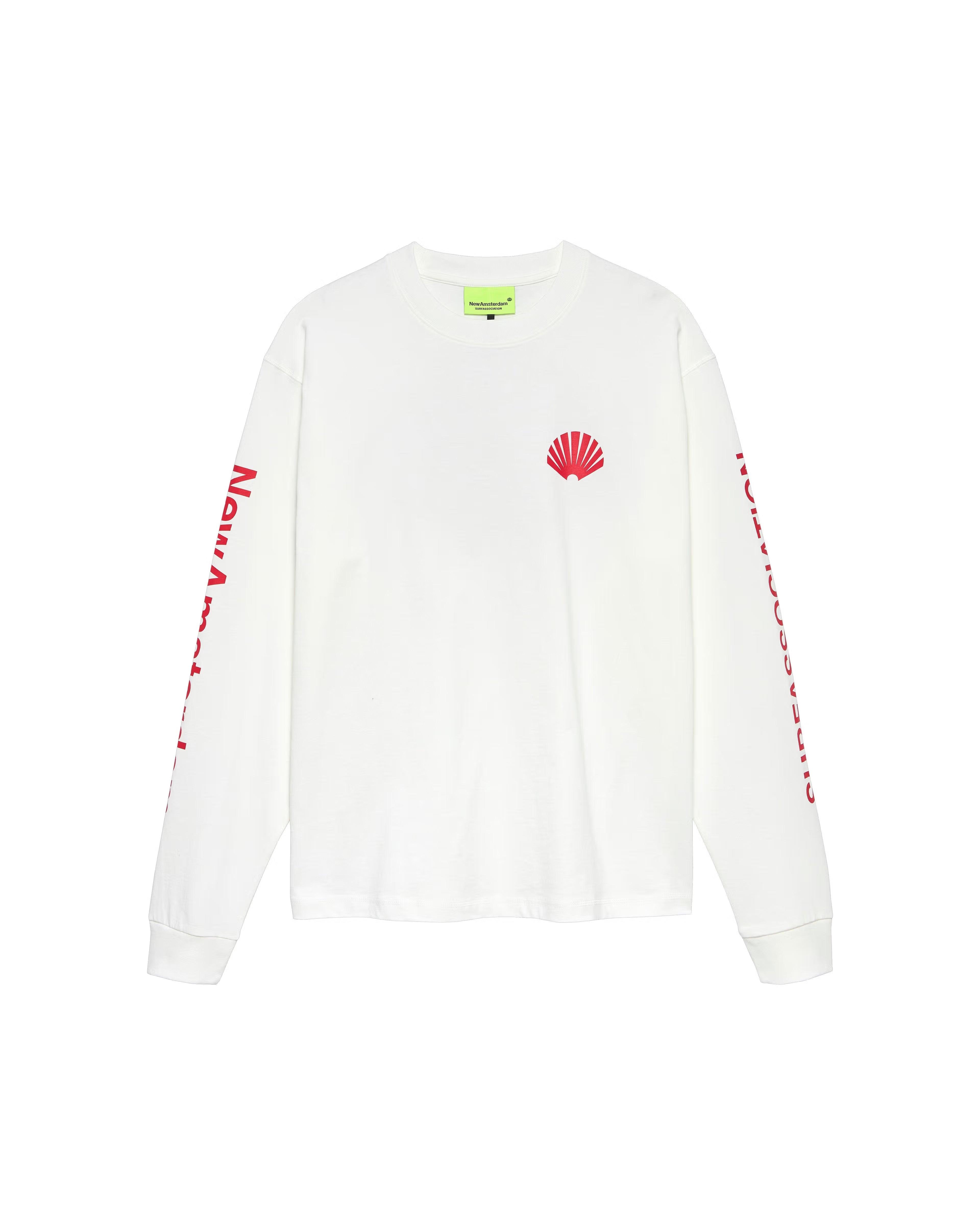 LOGO LONGSLEEVE WASHED WHITE/DEEP RED
