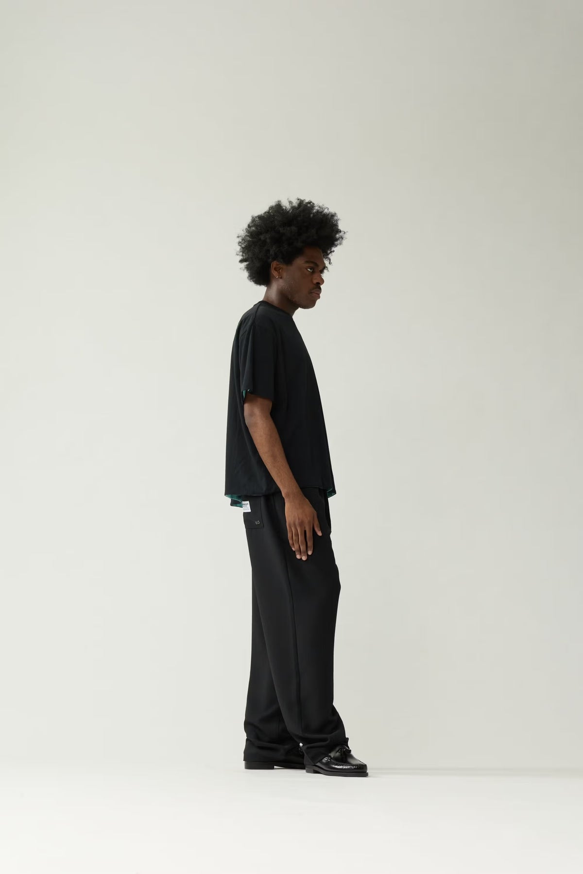 DOUBLE LAYERED LOGO TEE BLACK