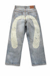 BLEACHED DISTRESSED 5 POCKETS EVISU BIG SEAGULL