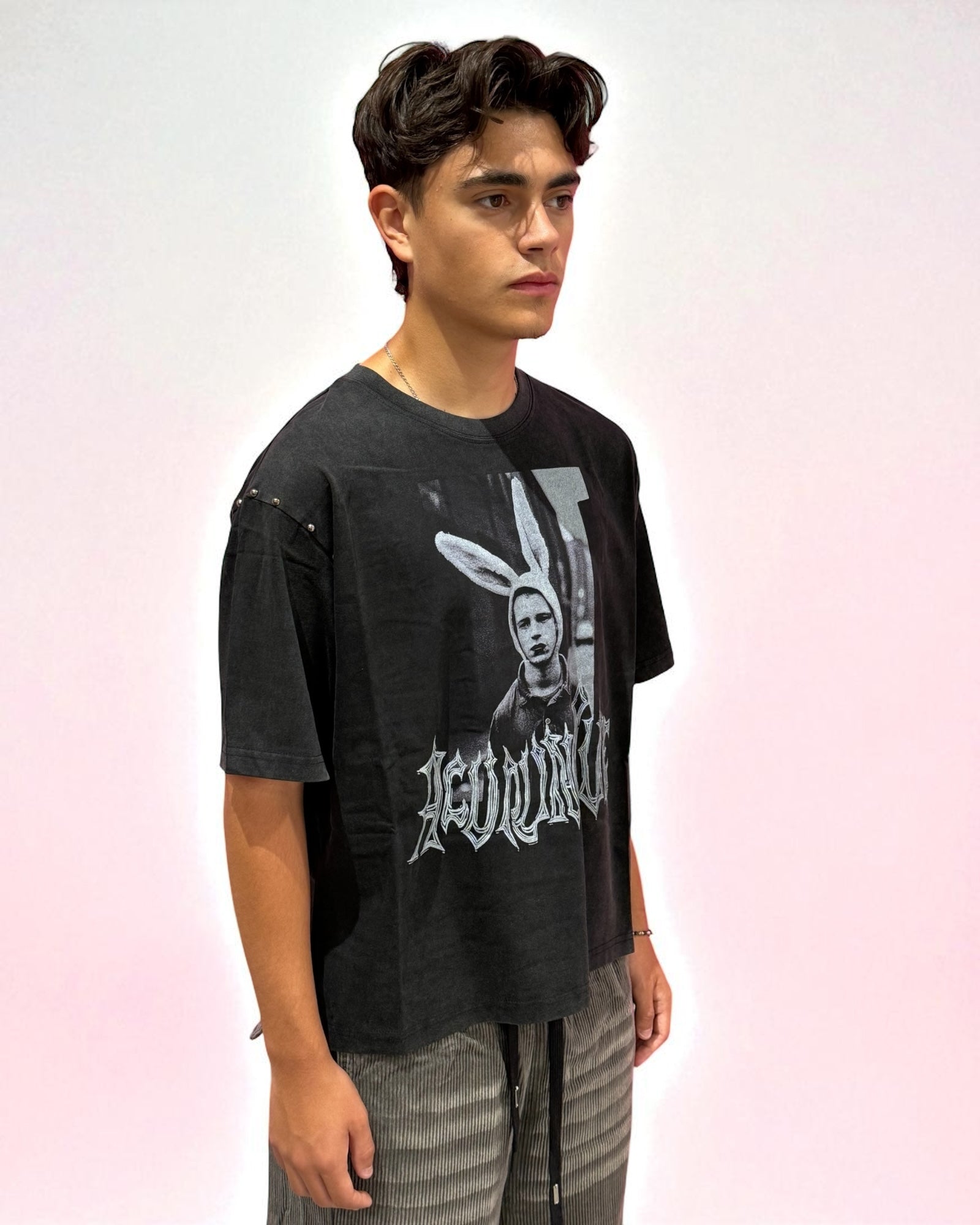 RABBIT T-SHIRT WASHED BLACK