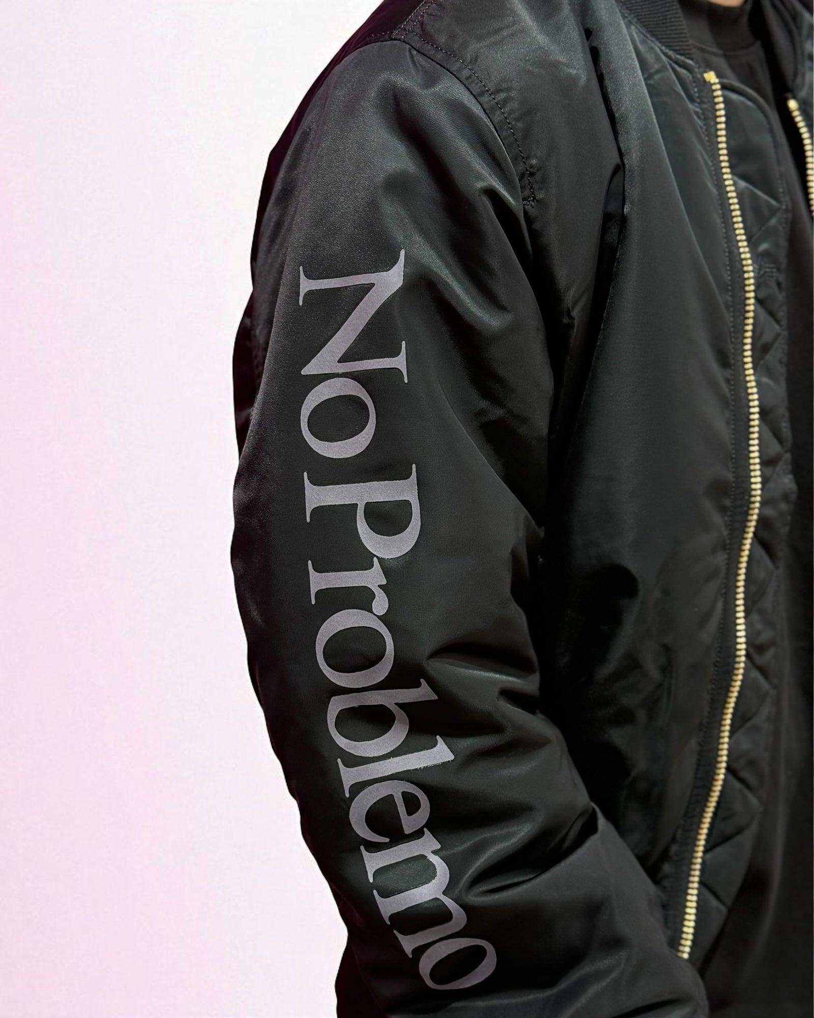NO PROBLEMO X ALPHA INDUSTRIES MA-1 JACKET BLACK